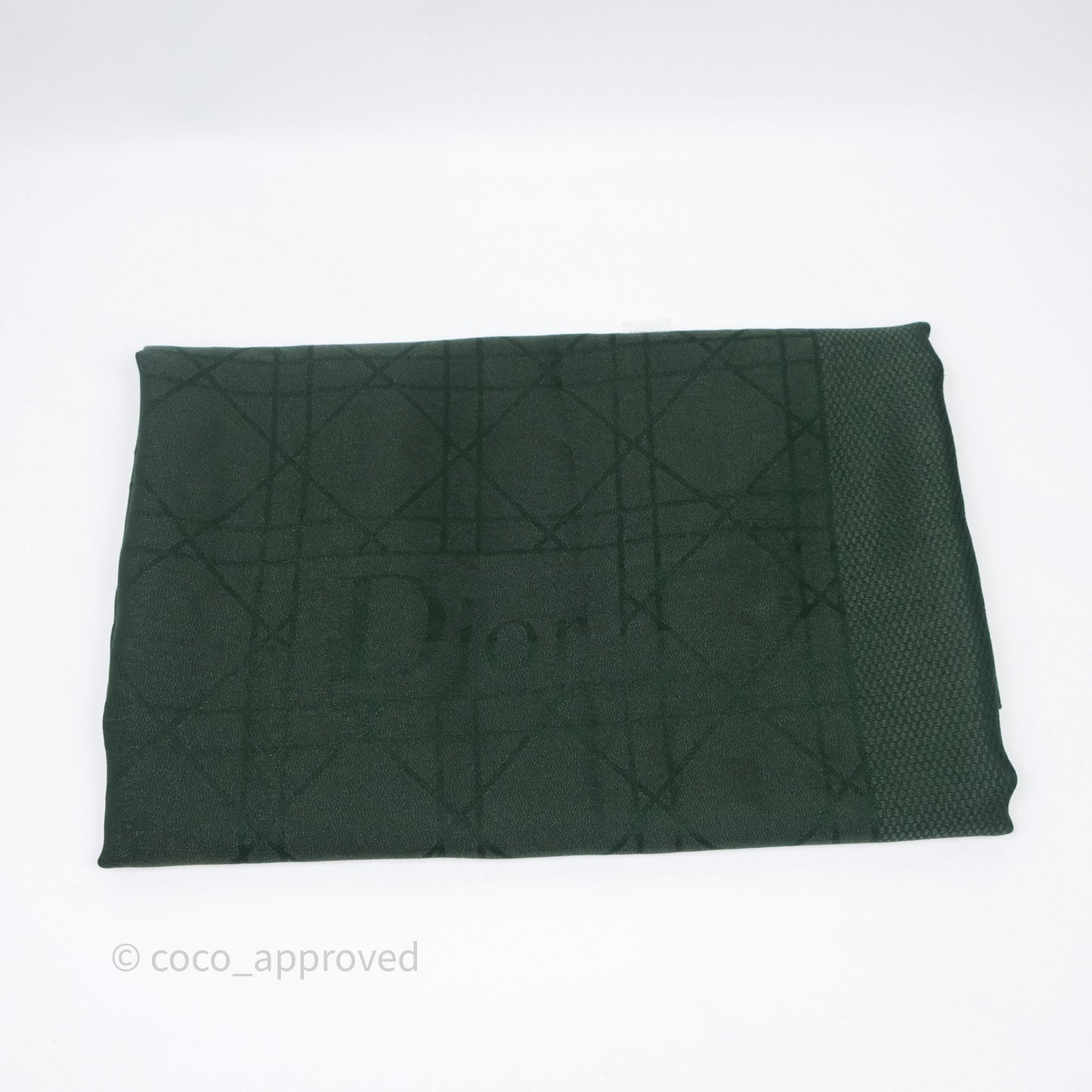 Christian Dior Green Cannage Scarf
