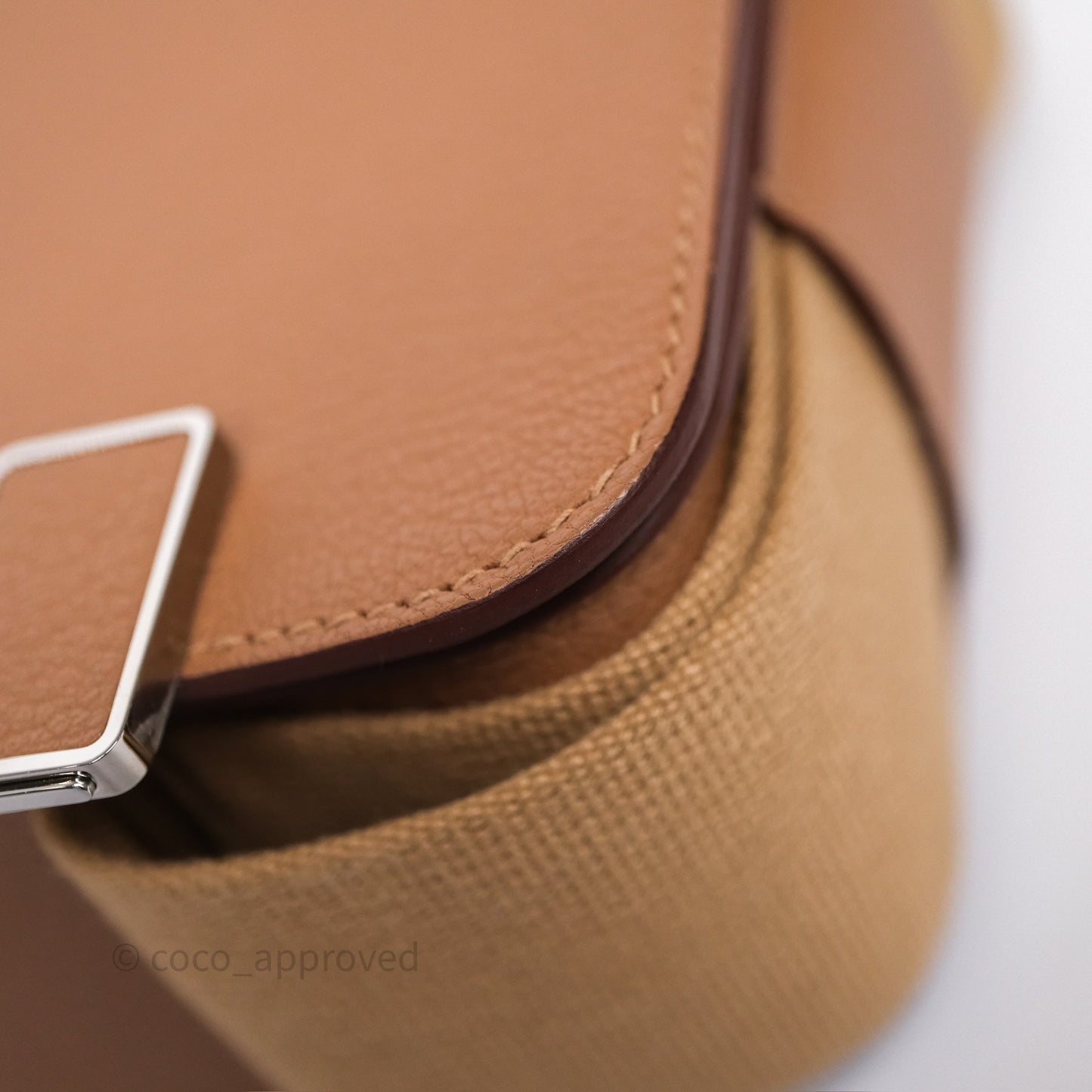Hermès Geta Bag Quebracho 2J Chevre Mysore/ Chai 0M Sangle Palladium Hardware