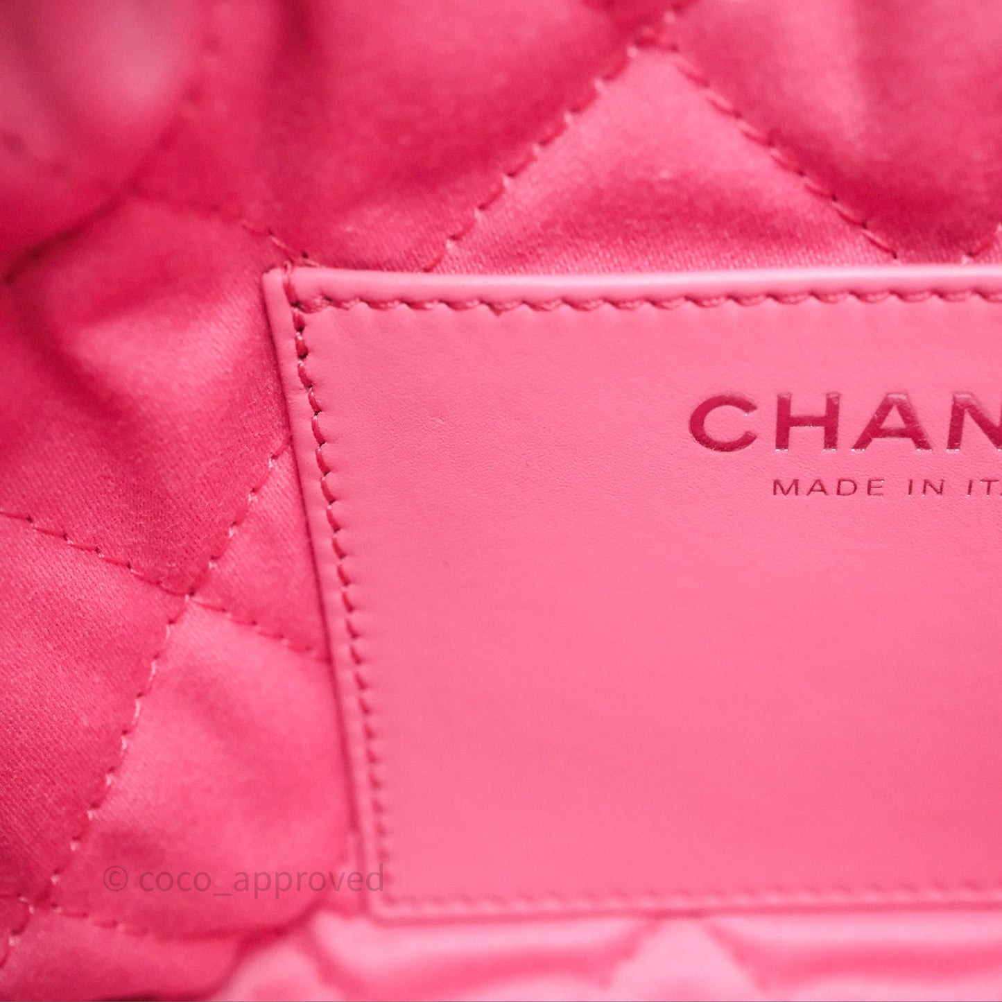 Chanel 22 Mini Bag Pink Crumpled Calfskin Silver Hardware