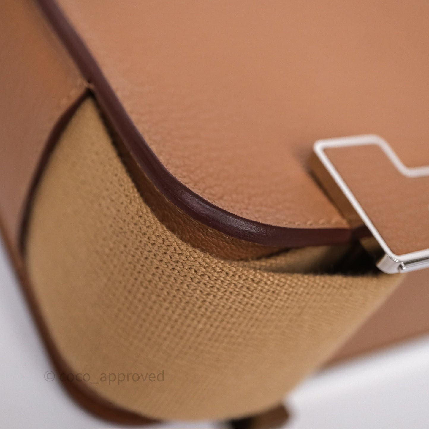 Hermès Geta Bag Quebracho 2J Chevre Mysore/ Chai 0M Sangle Palladium Hardware