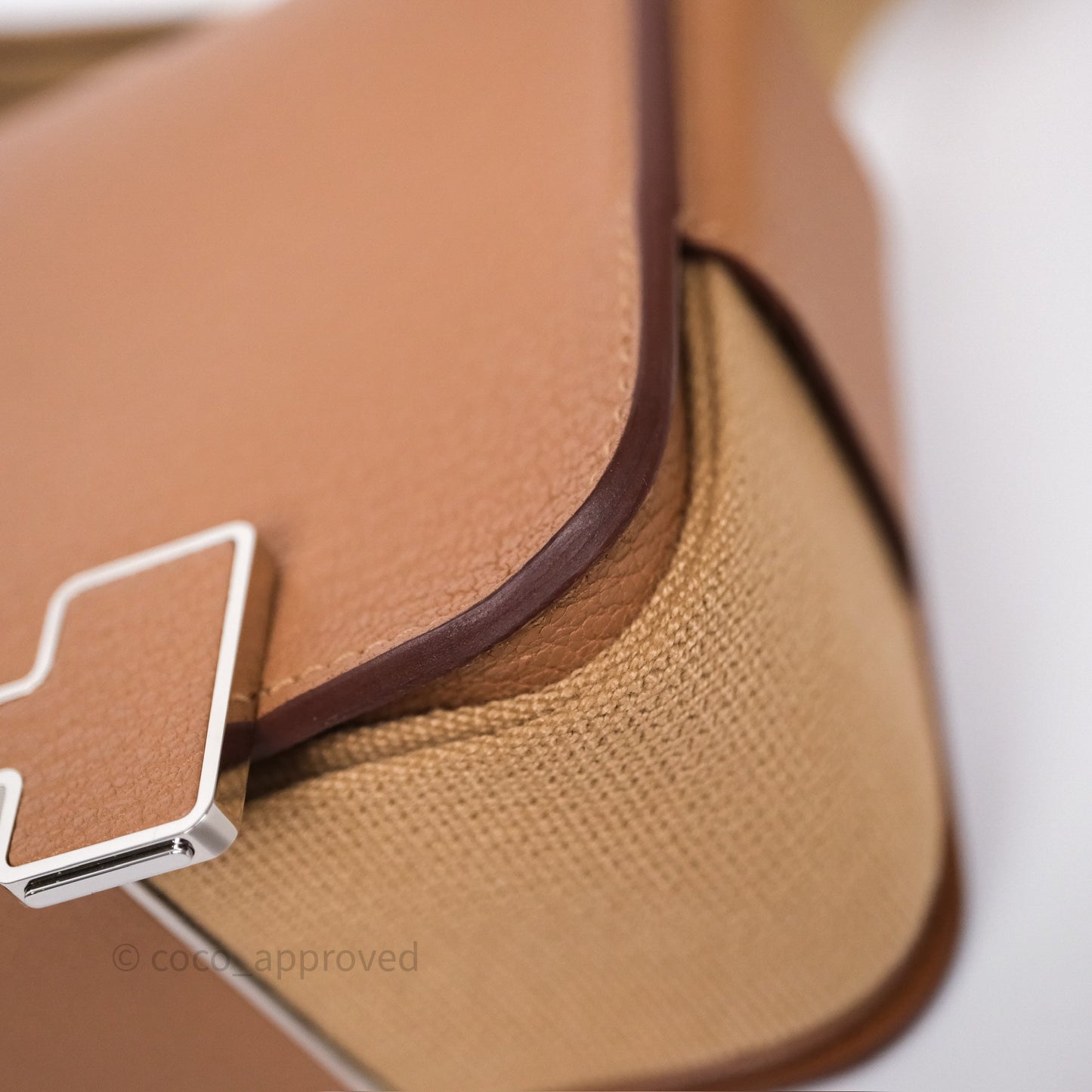 Hermès Geta Bag Quebracho 2J Chevre Mysore/ Chai 0M Sangle Palladium Hardware