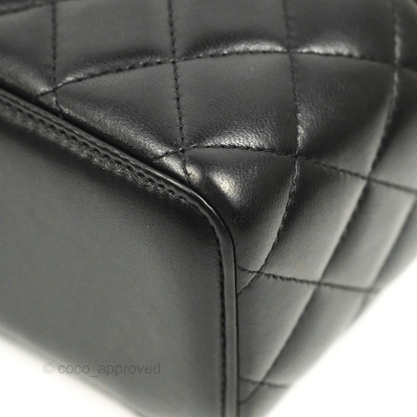 Chanel Vanity Rectangular Black Lambskin Gold Hardware