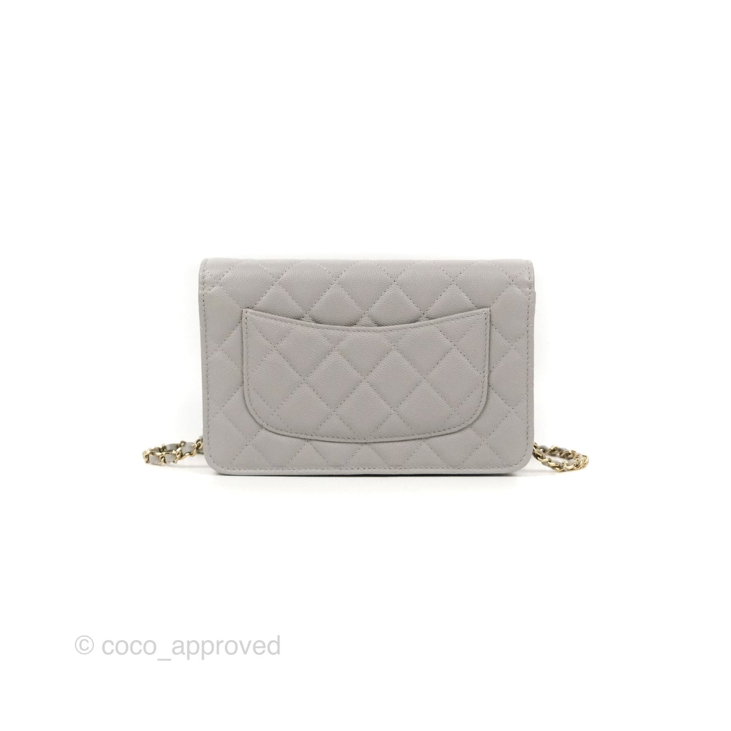 Chanel Quilted Classic WOC Grey Caviar Gold Hardware