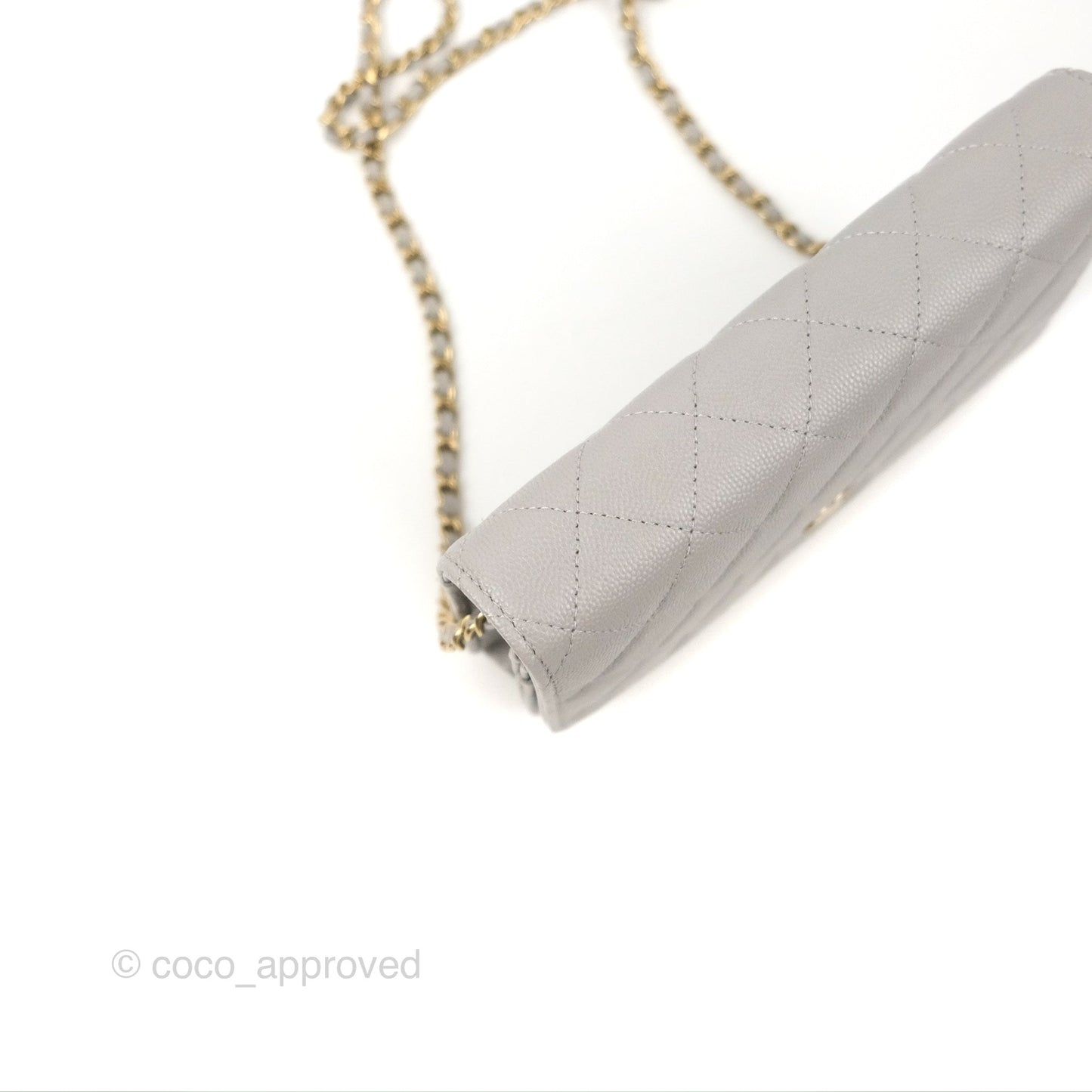 Chanel Quilted Classic WOC Grey Caviar Gold Hardware