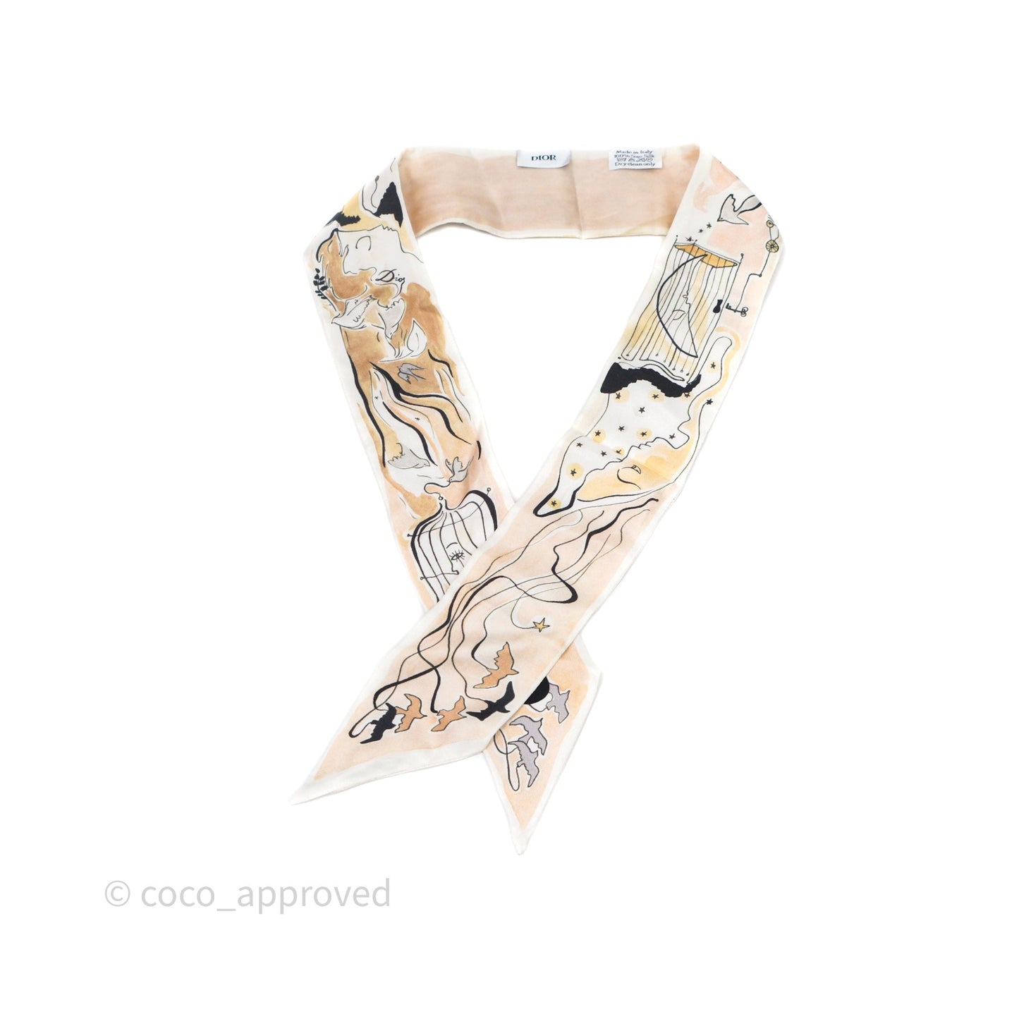 Christian Dior Silk Mitzah ABCDIOR "C" Twilly