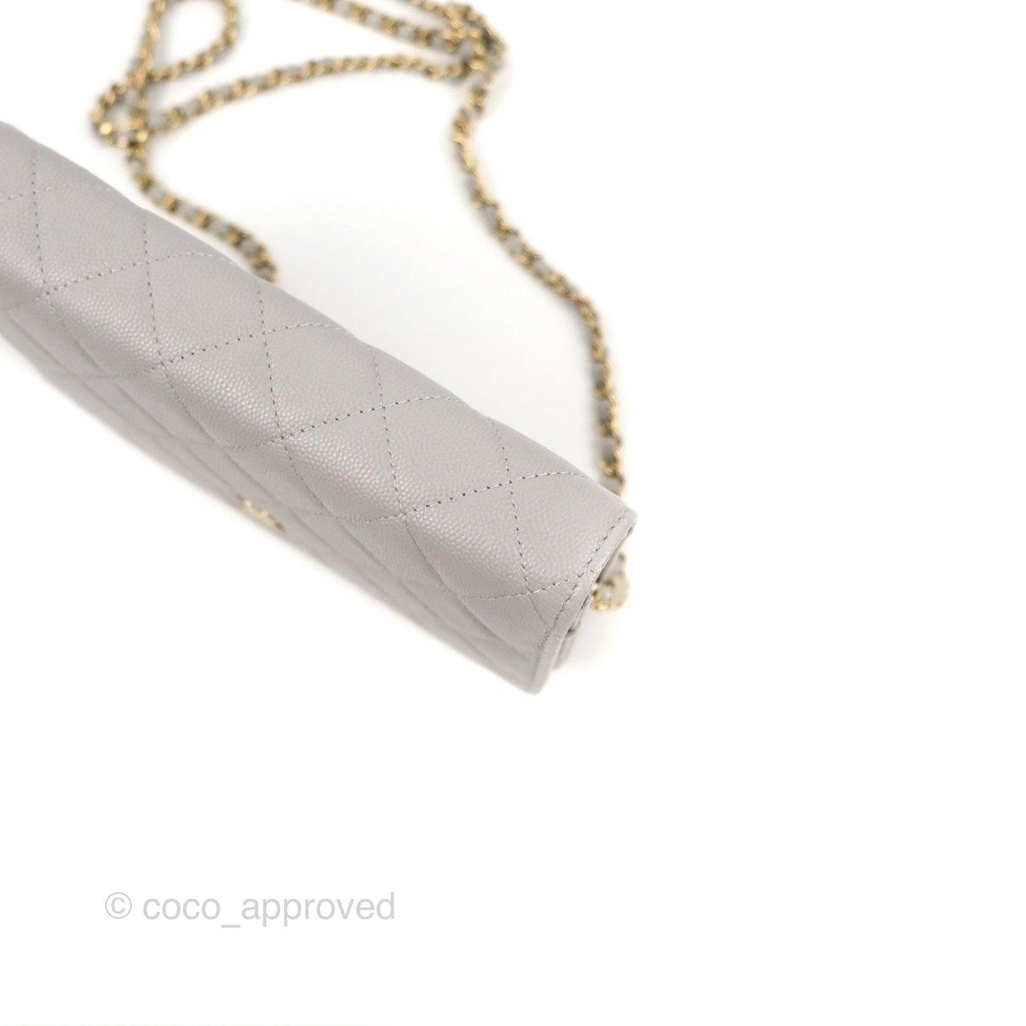 Chanel Quilted Classic WOC Grey Caviar Gold Hardware