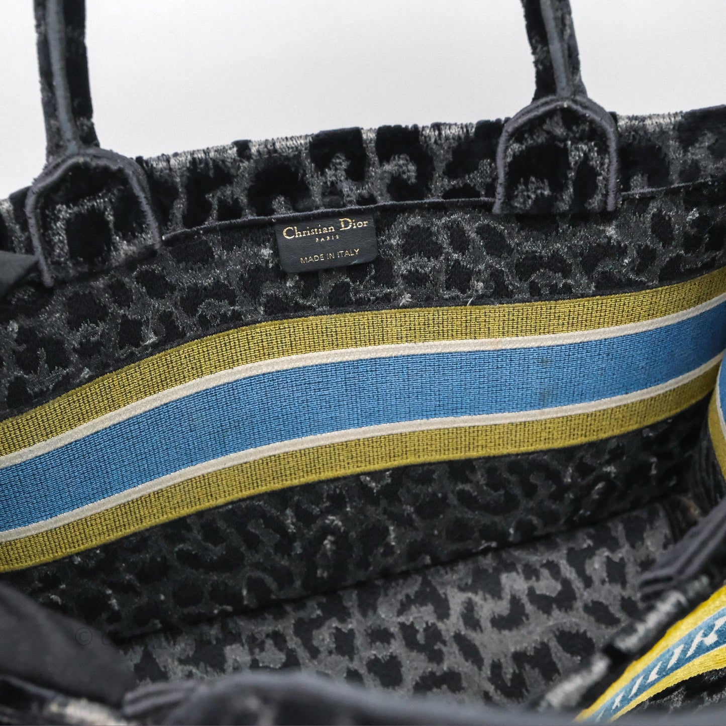 Christian Dior Christian Dior Leopard Velvet Book Tote