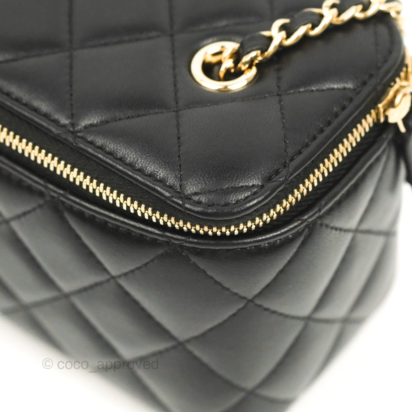 Chanel Vanity Rectangular Black Lambskin Gold Hardware