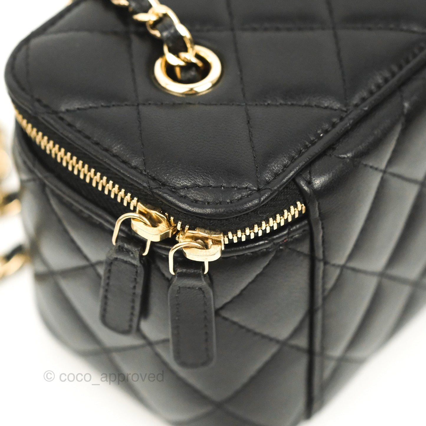 Chanel Vanity Rectangular Black Lambskin Gold Hardware