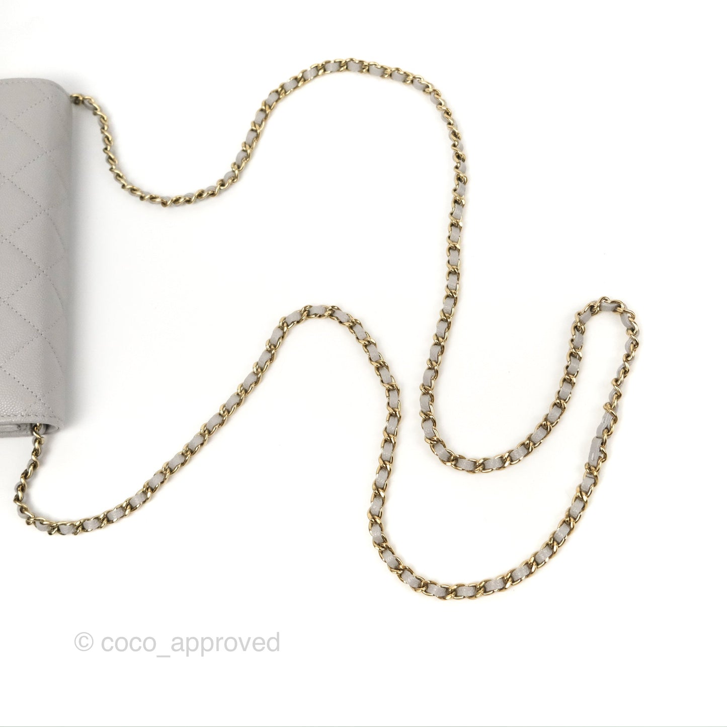 Chanel Quilted Classic WOC Grey Caviar Gold Hardware