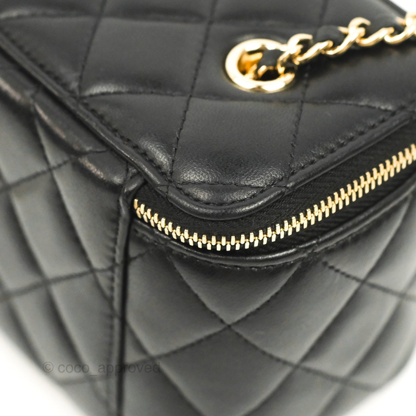 Chanel Vanity Rectangular Black Lambskin Gold Hardware