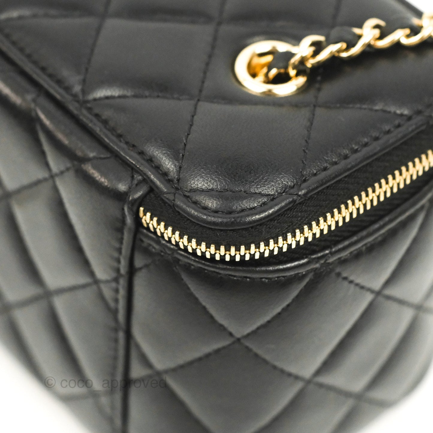 Chanel Vanity Rectangular Black Lambskin Gold Hardware