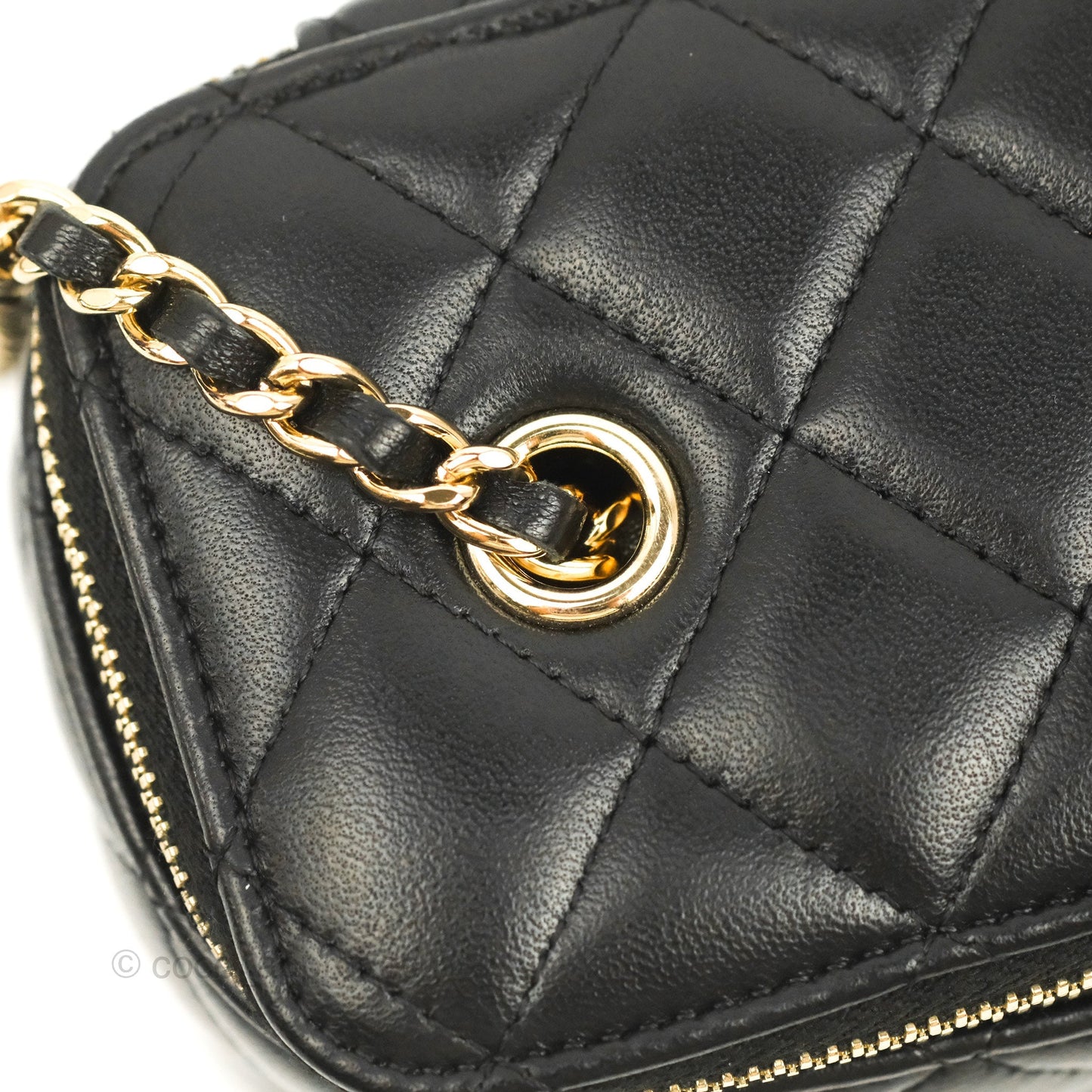 Chanel Vanity Rectangular Black Lambskin Gold Hardware