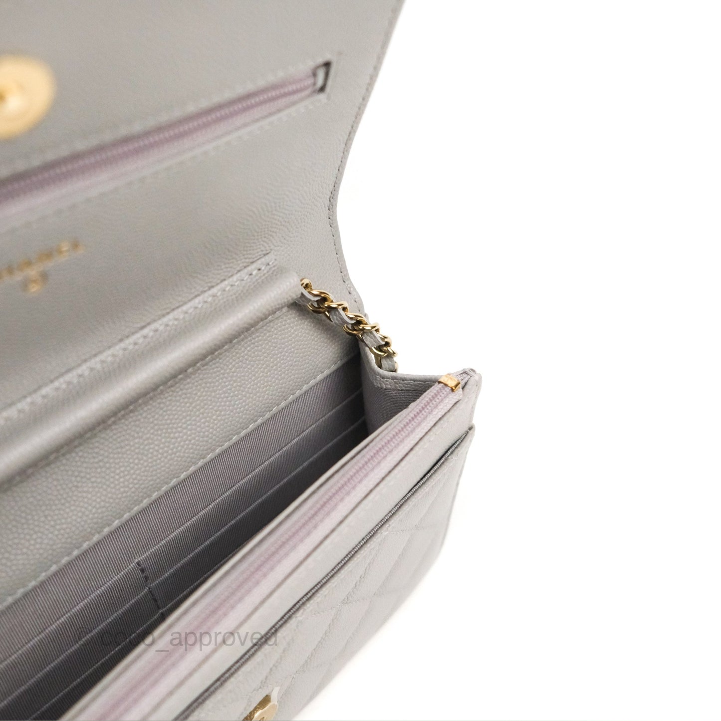 Chanel Quilted Classic WOC Grey Caviar Gold Hardware