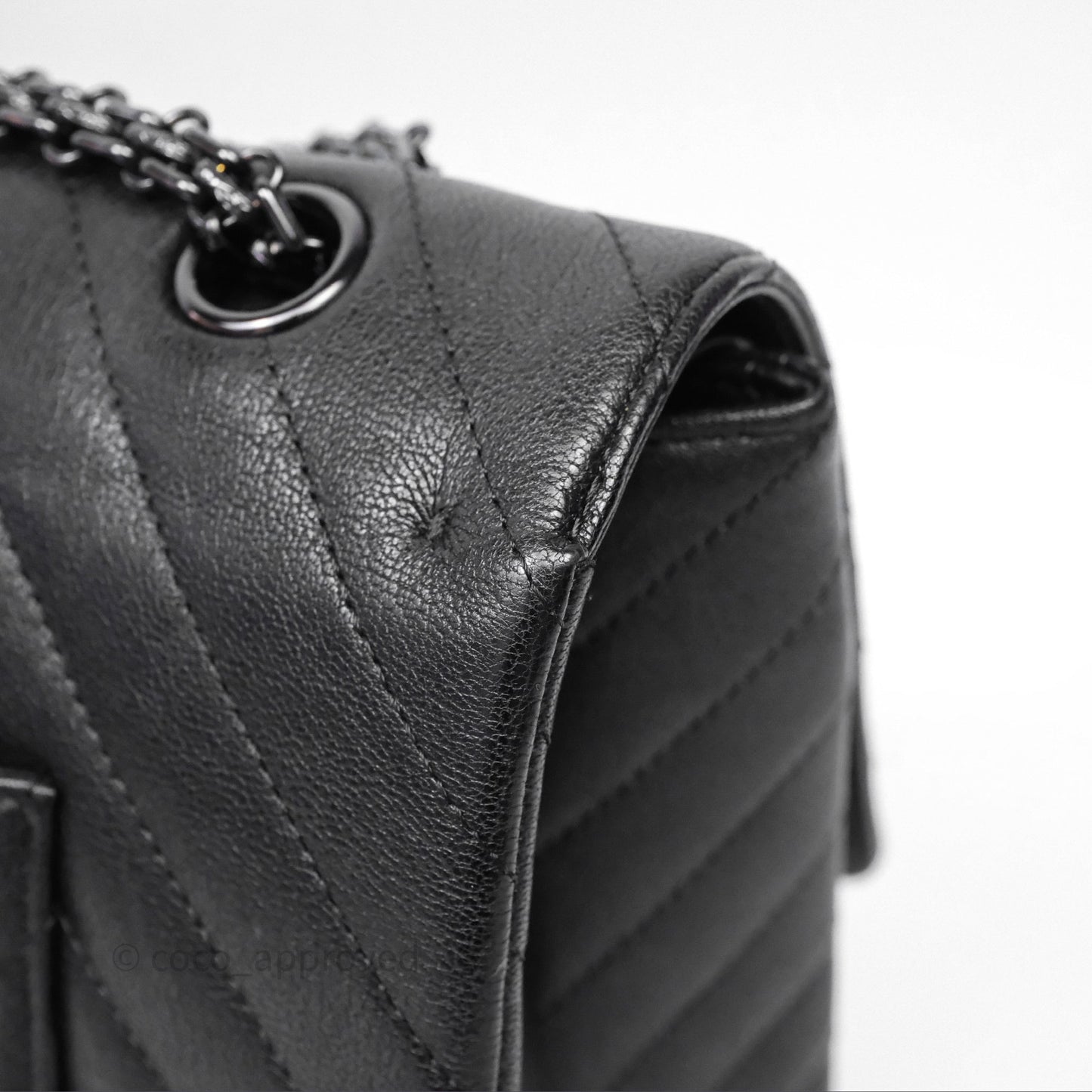 Chanel Reissue 227 Chevron So Black Calfskin