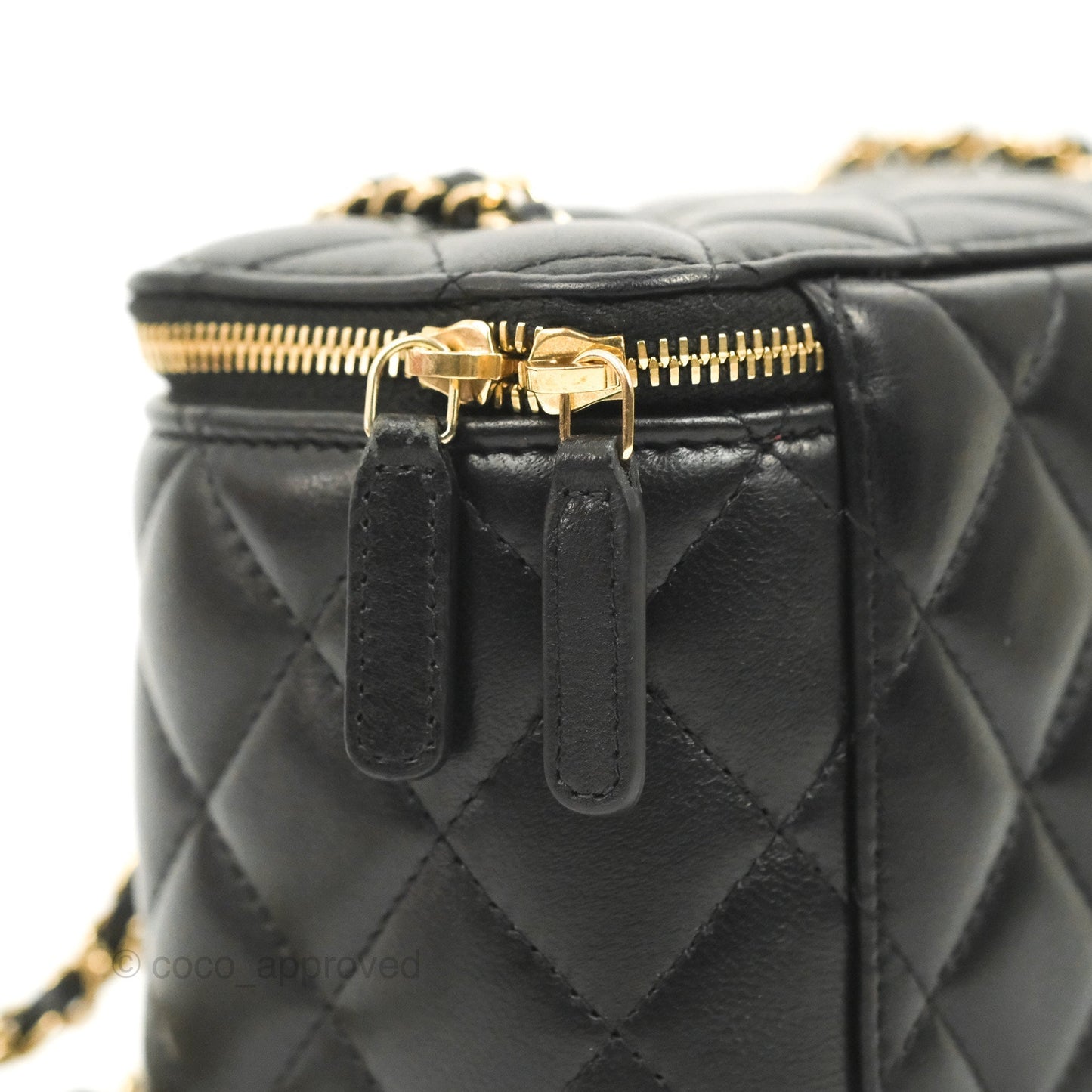 Chanel Vanity Rectangular Black Lambskin Gold Hardware