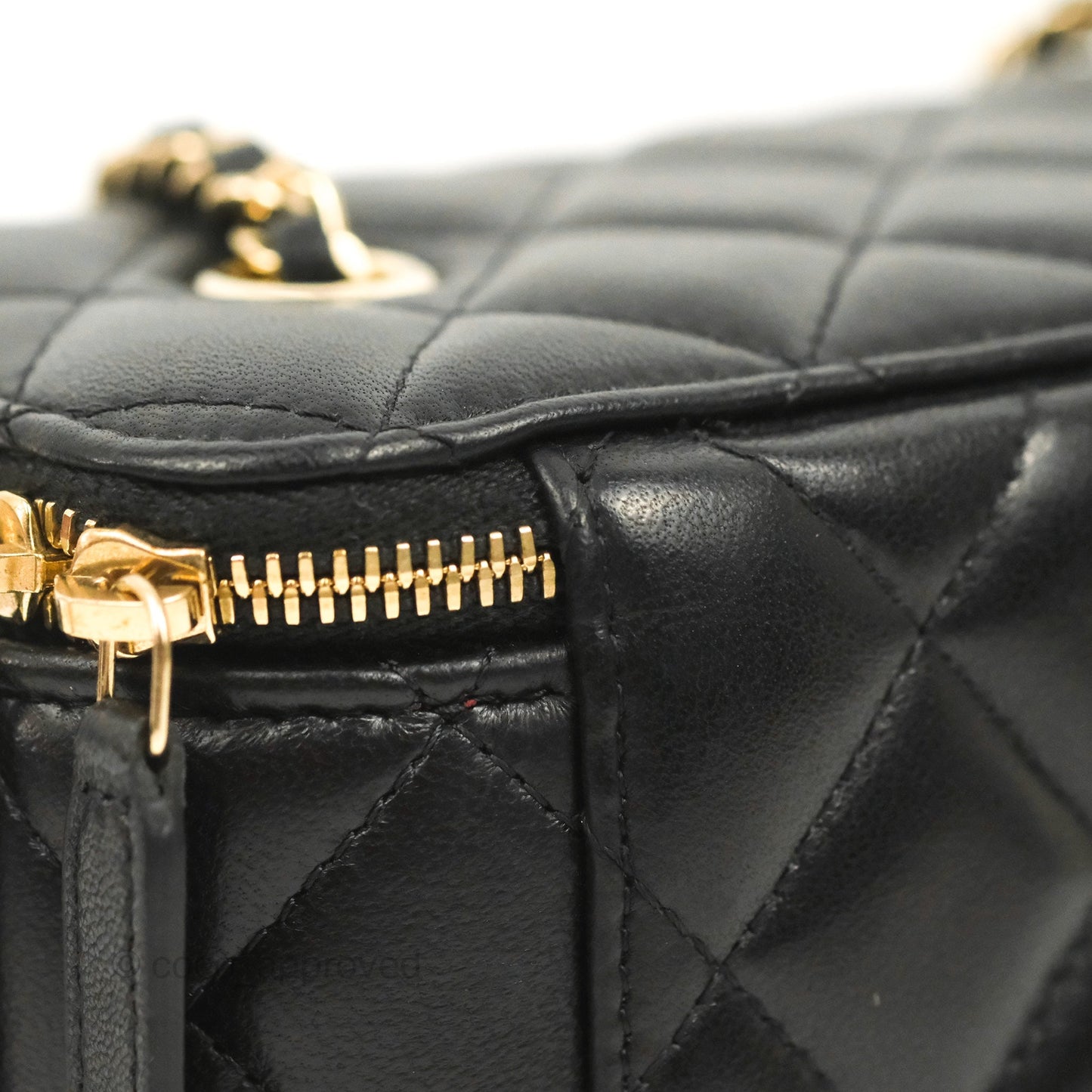 Chanel Vanity Rectangular Black Lambskin Gold Hardware