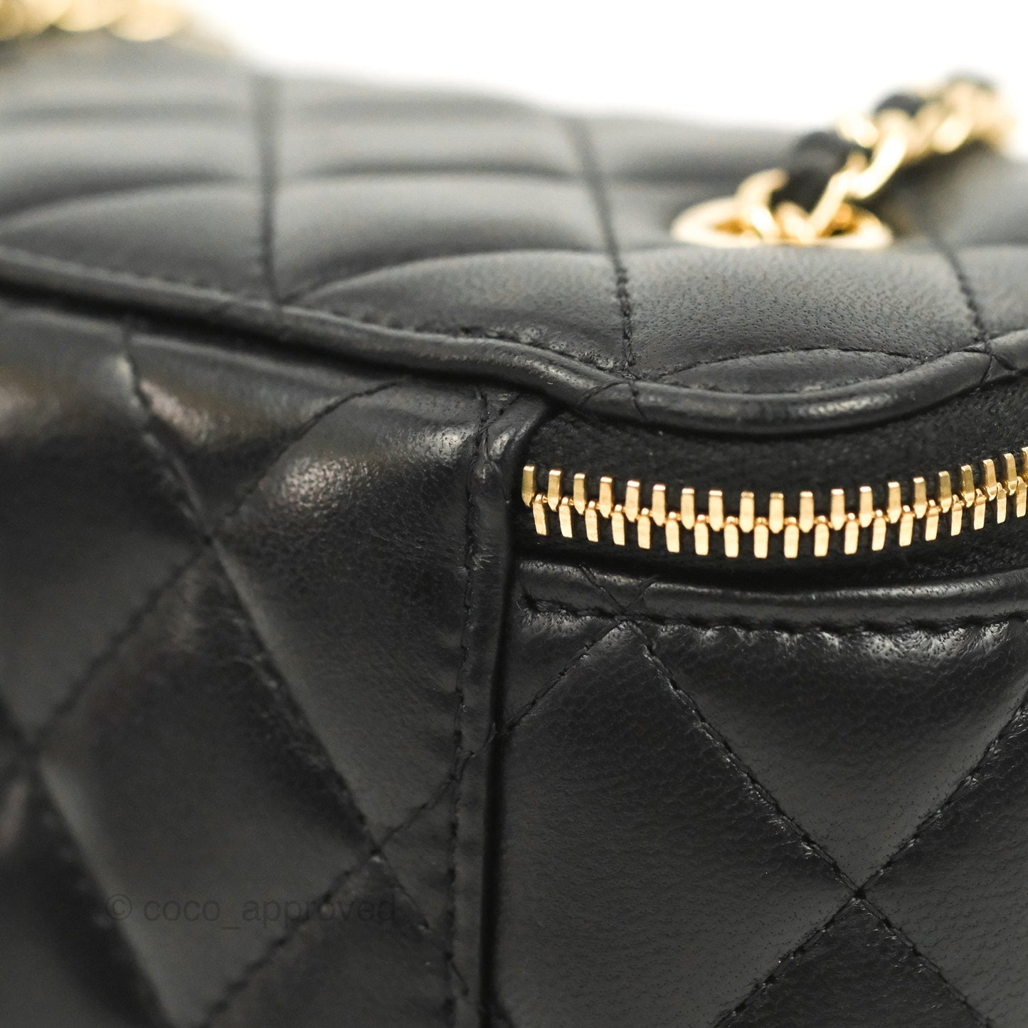 Chanel Vanity Rectangular Black Lambskin Gold Hardware