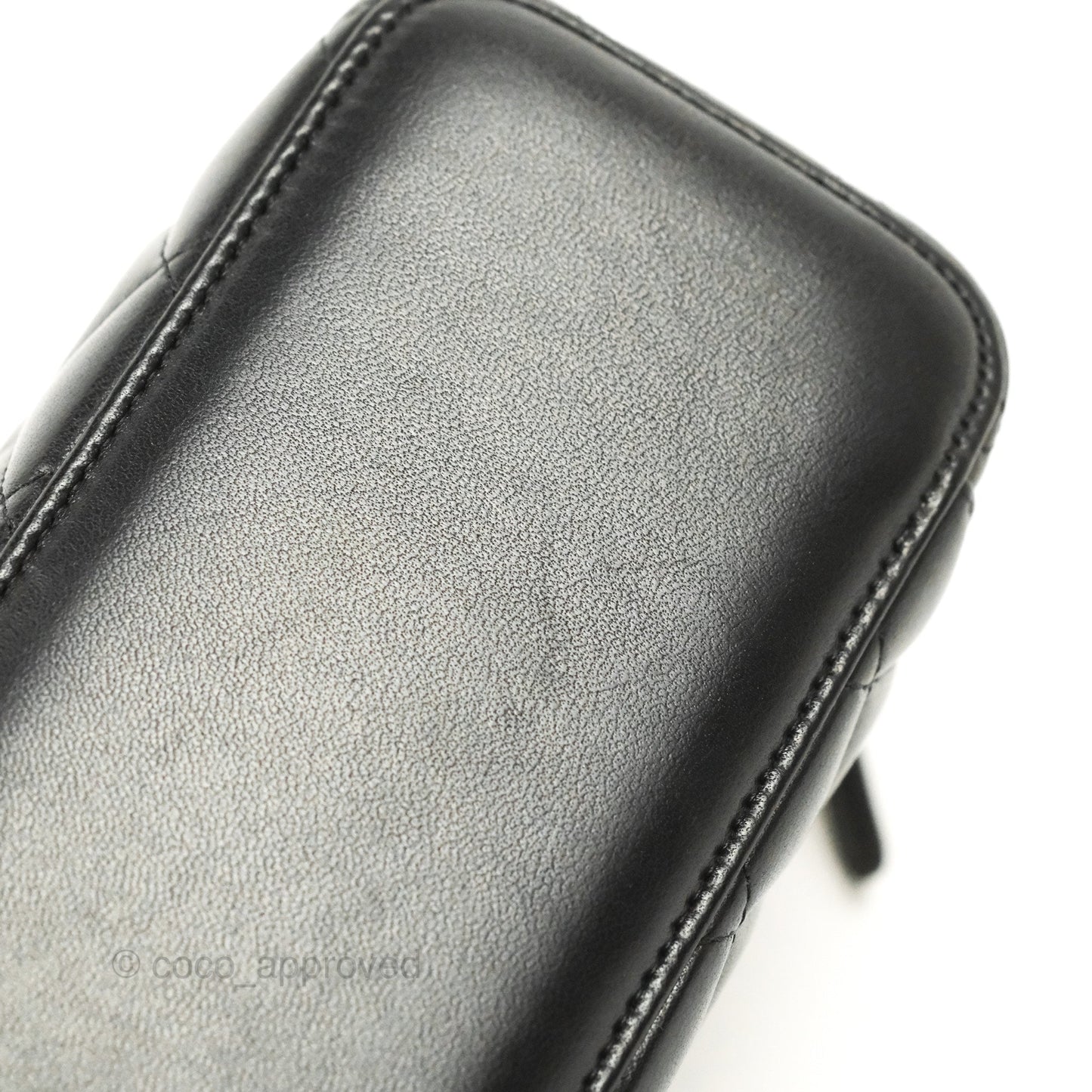 Chanel Vanity Rectangular Black Lambskin Gold Hardware