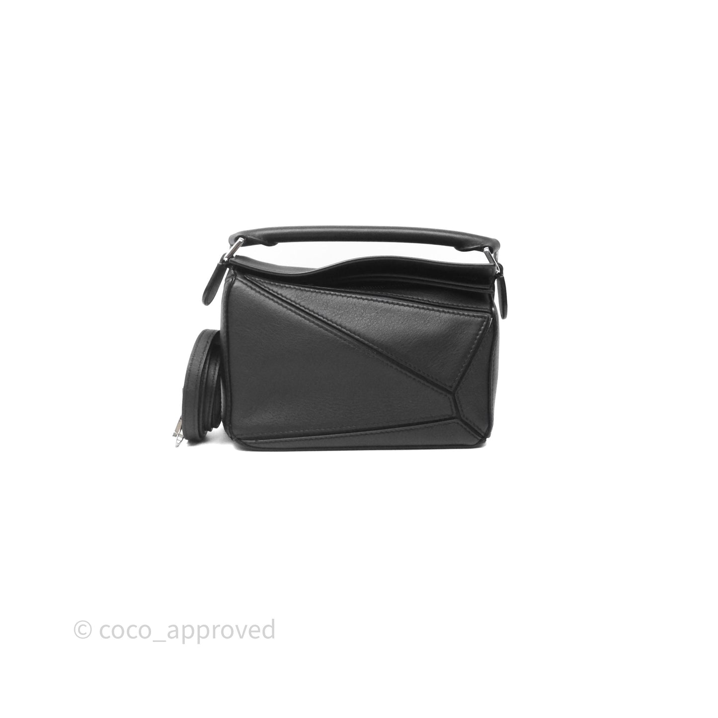 Loewe Mini Puzzle Bag Black Calfskin Silver Hardware