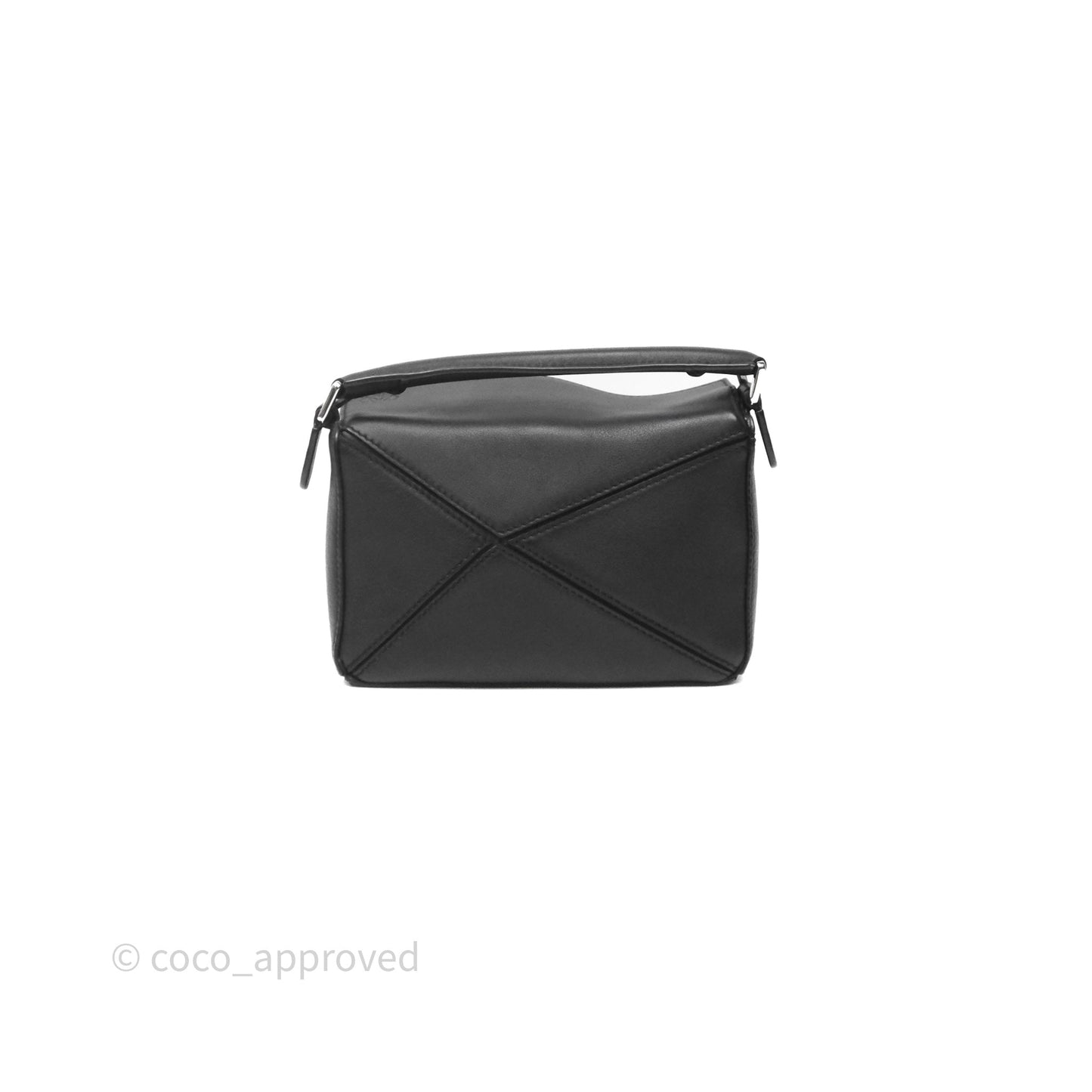 Loewe Mini Puzzle Bag Black Calfskin Silver Hardware