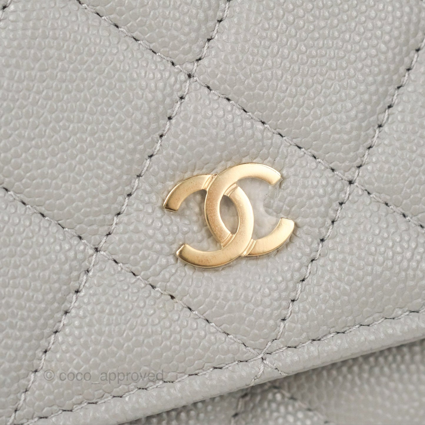 Chanel Quilted Classic WOC Grey Caviar Gold Hardware
