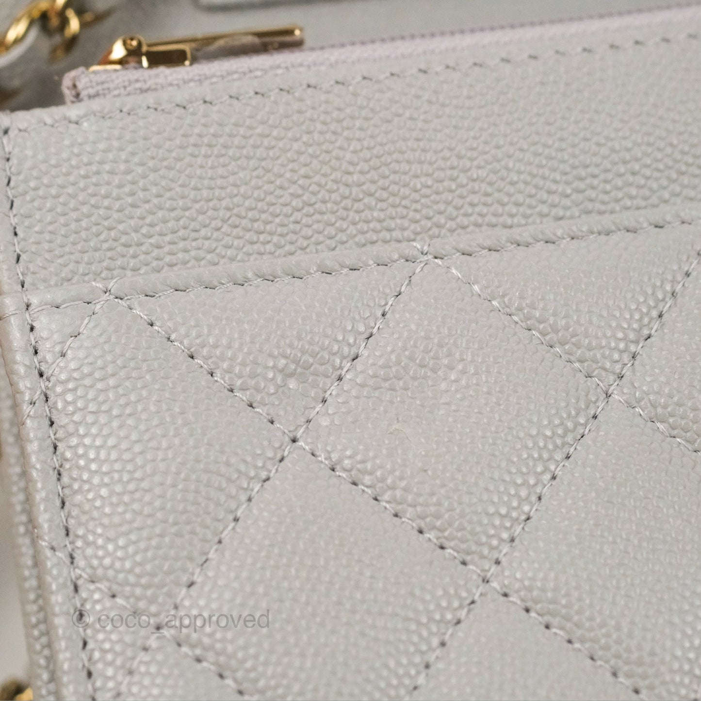 Chanel Quilted Classic WOC Grey Caviar Gold Hardware