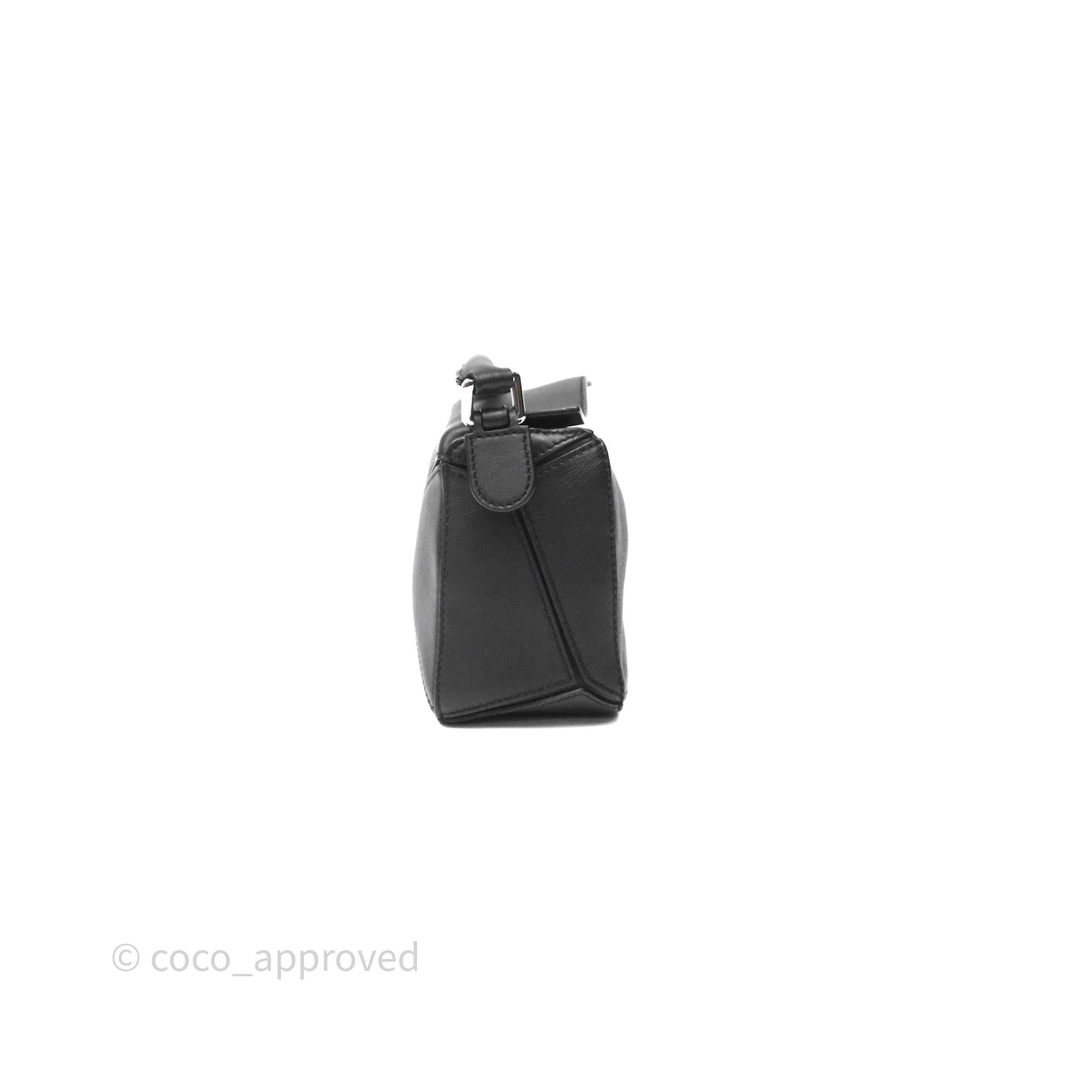 Loewe Mini Puzzle Bag Black Calfskin Silver Hardware