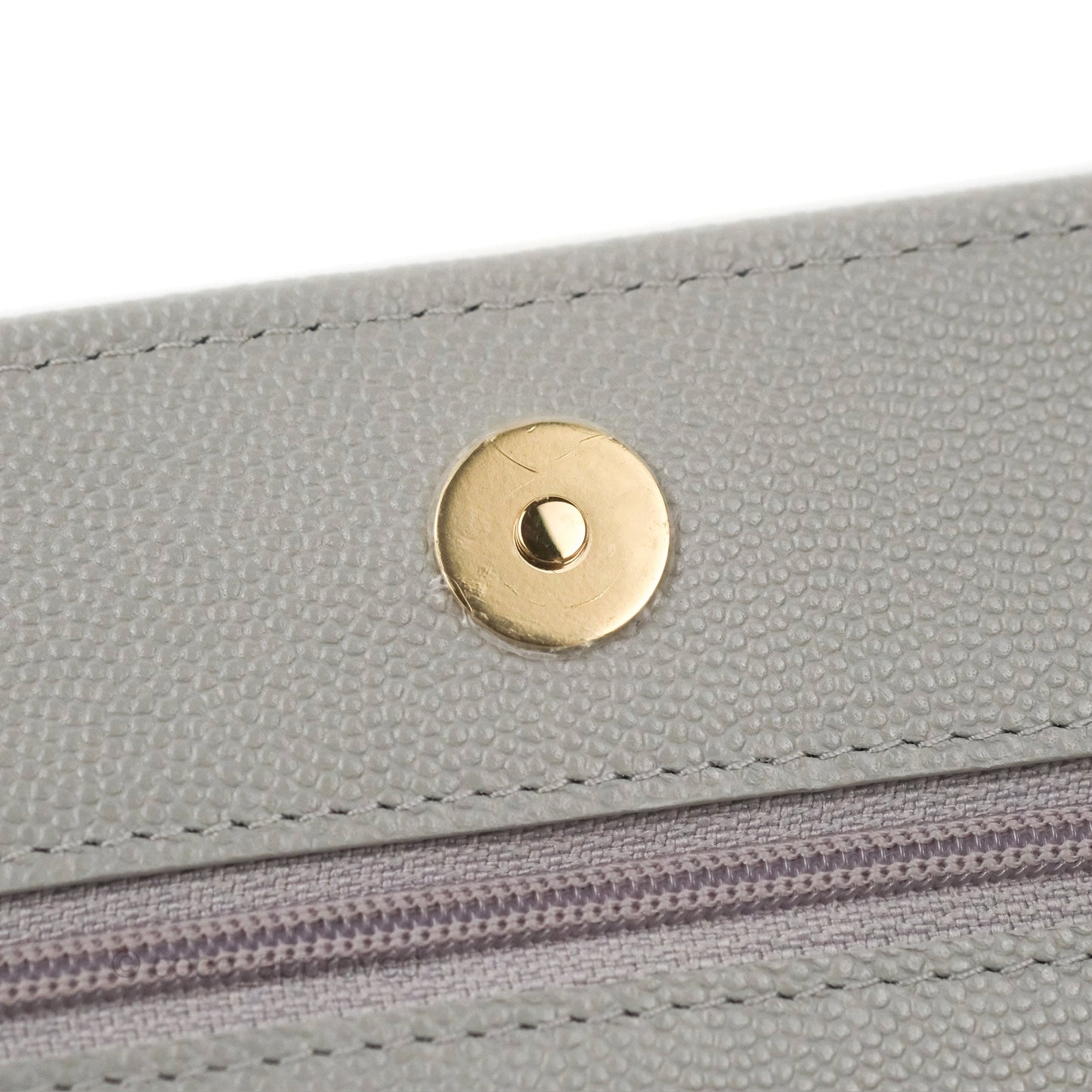 Chanel Quilted Classic WOC Grey Caviar Gold Hardware