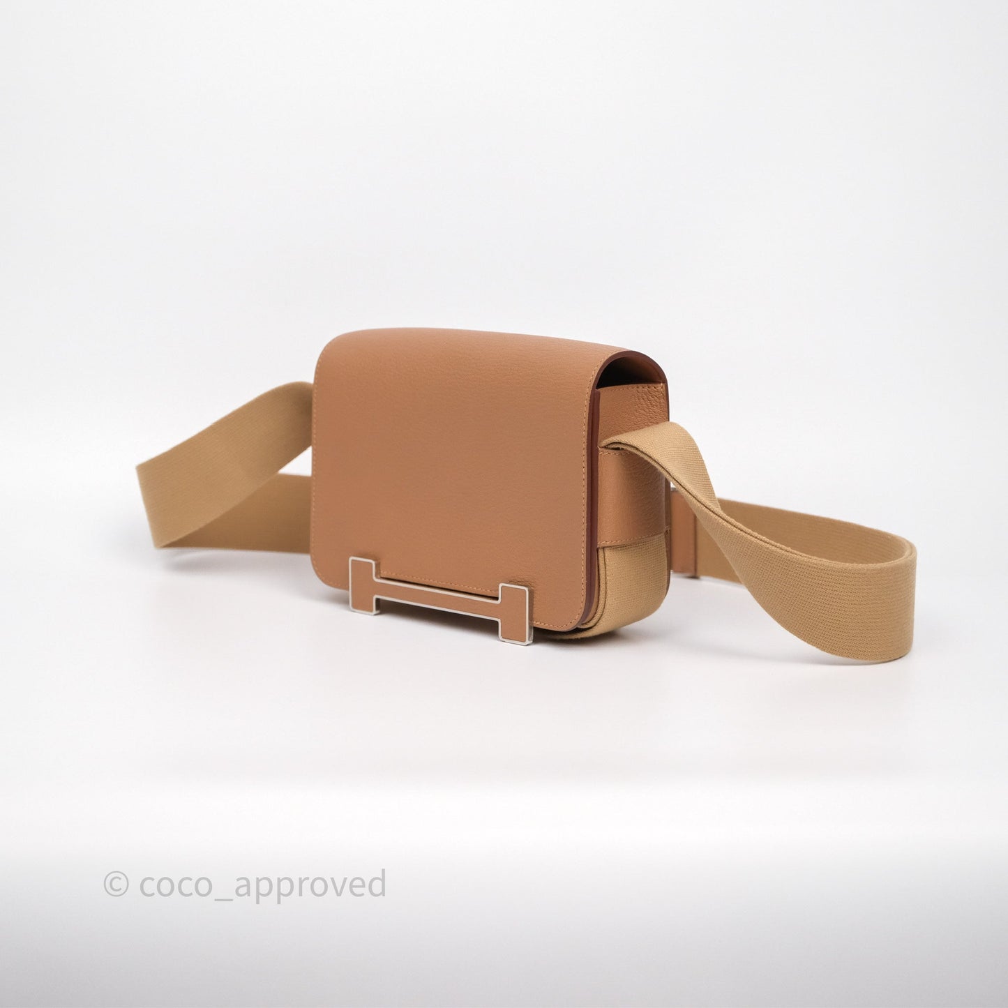 Hermès Geta Bag Quebracho 2J Chevre Mysore/ Chai 0M Sangle Palladium Hardware
