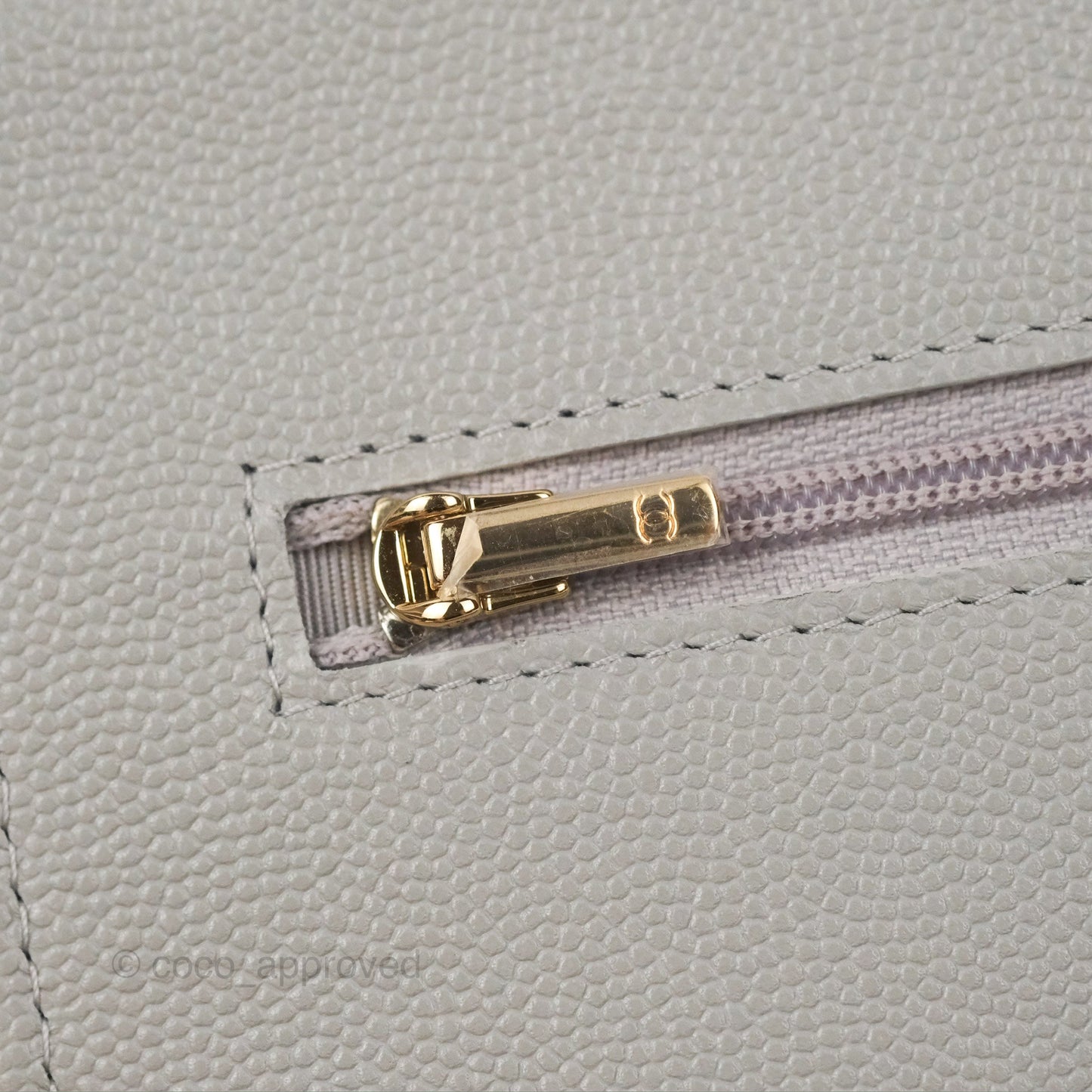 Chanel Quilted Classic WOC Grey Caviar Gold Hardware