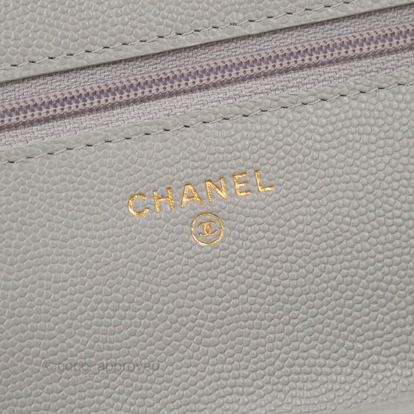 Chanel Quilted Classic WOC Grey Caviar Gold Hardware