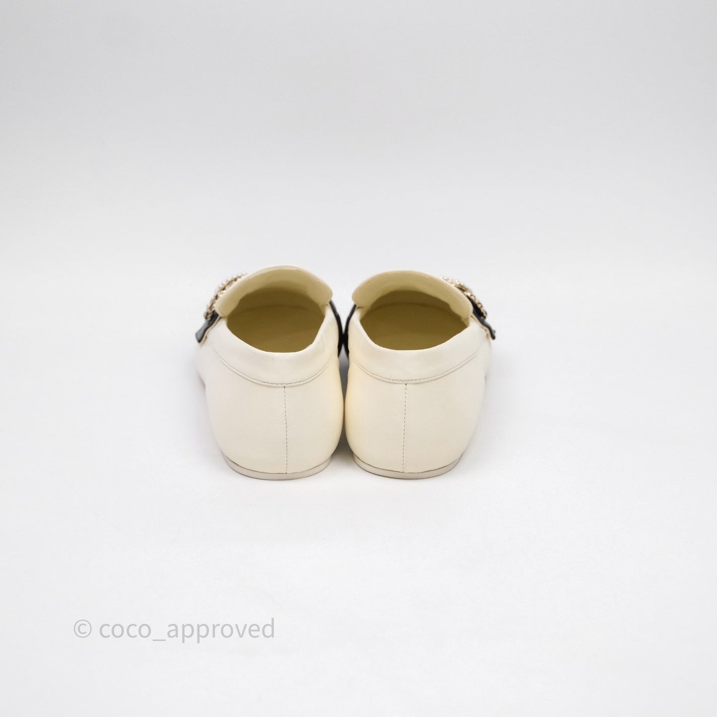 Chanel CC White/Black Loafers Size 37