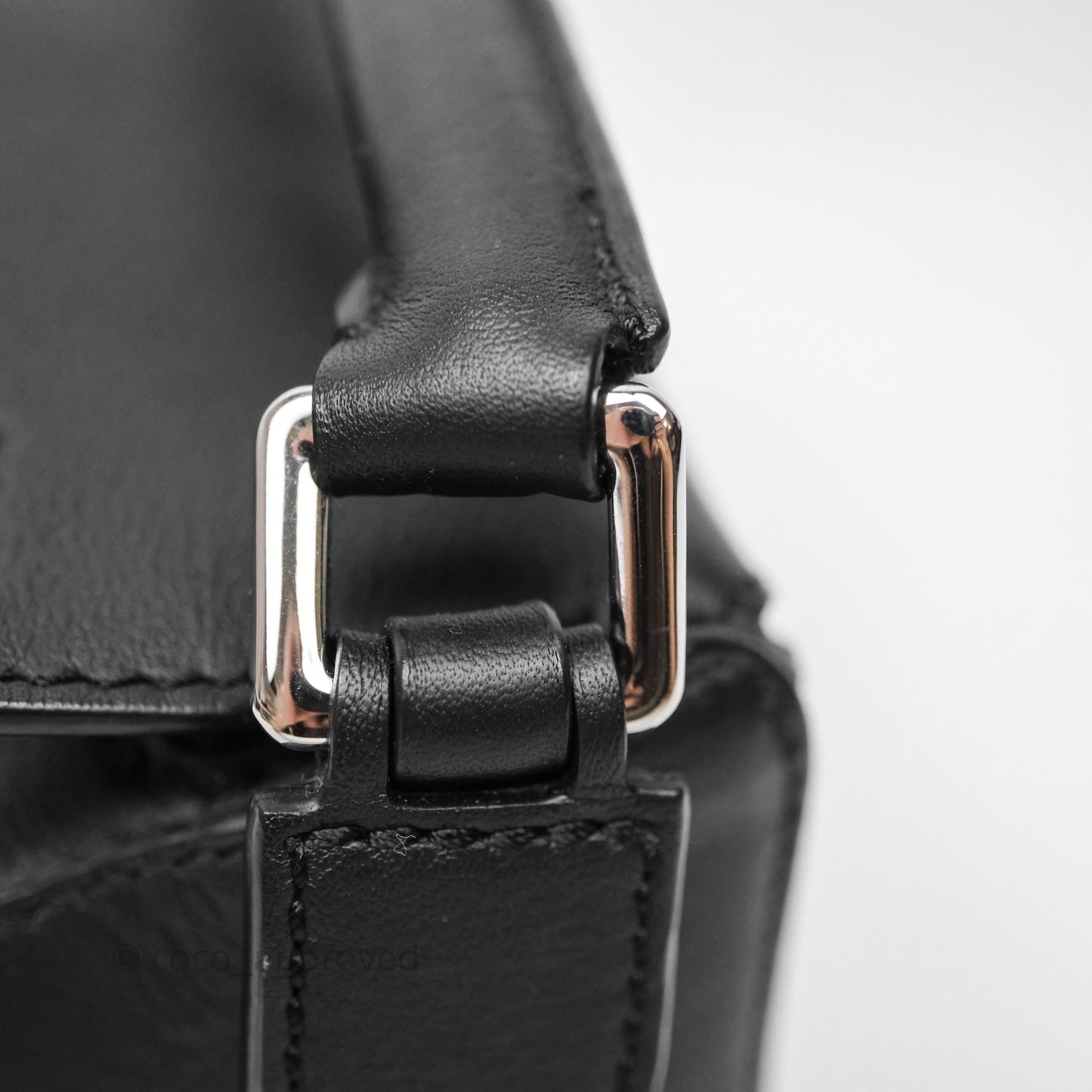 Loewe Mini Puzzle Bag Black Calfskin Silver Hardware