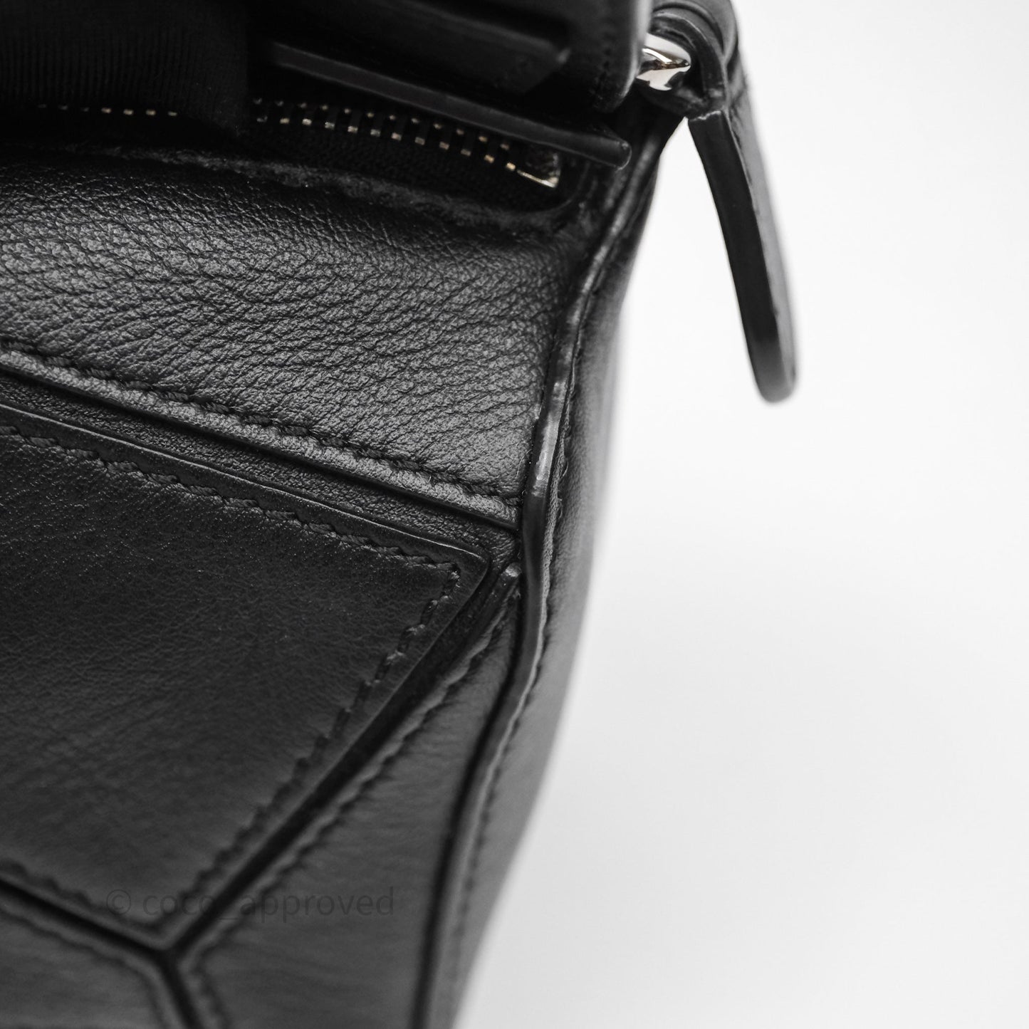 Loewe Mini Puzzle Bag Black Calfskin Silver Hardware