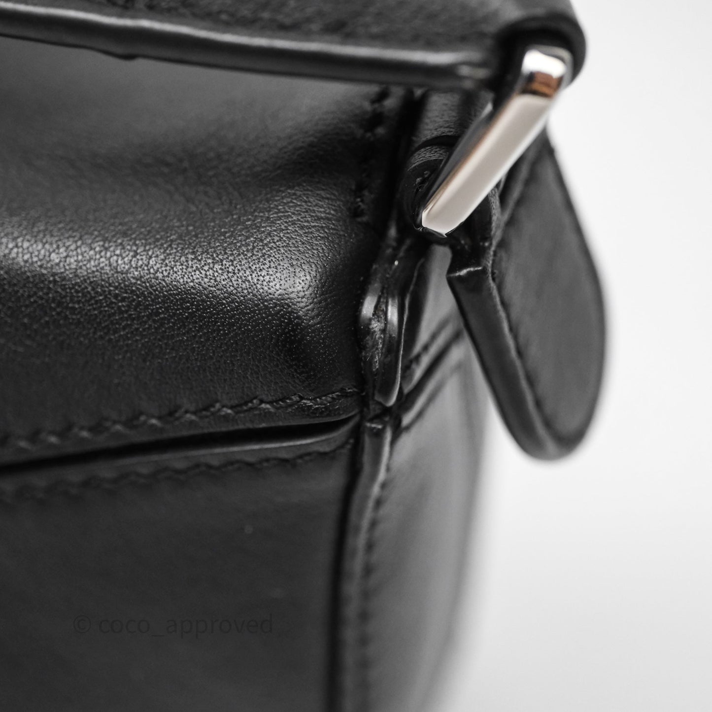 Loewe Mini Puzzle Bag Black Calfskin Silver Hardware