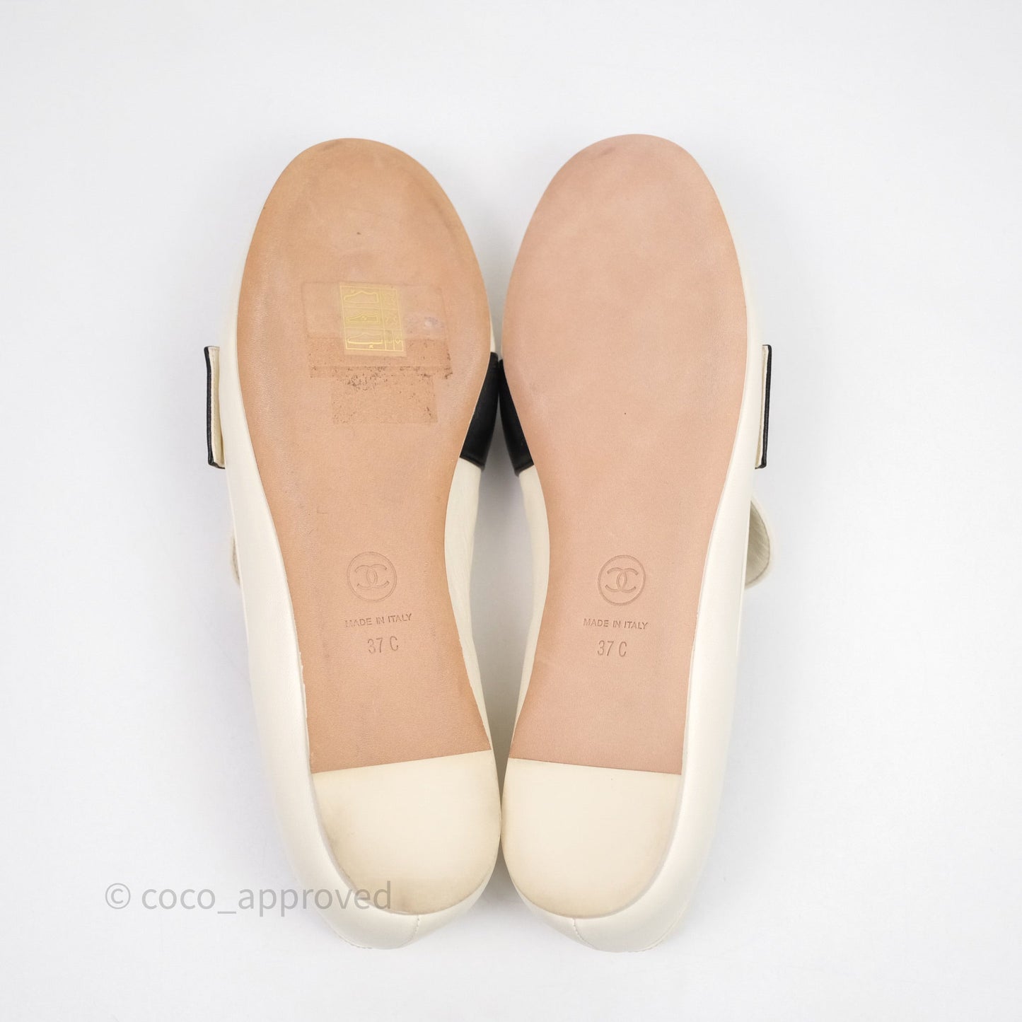 Chanel CC White/Black Loafers Size 37