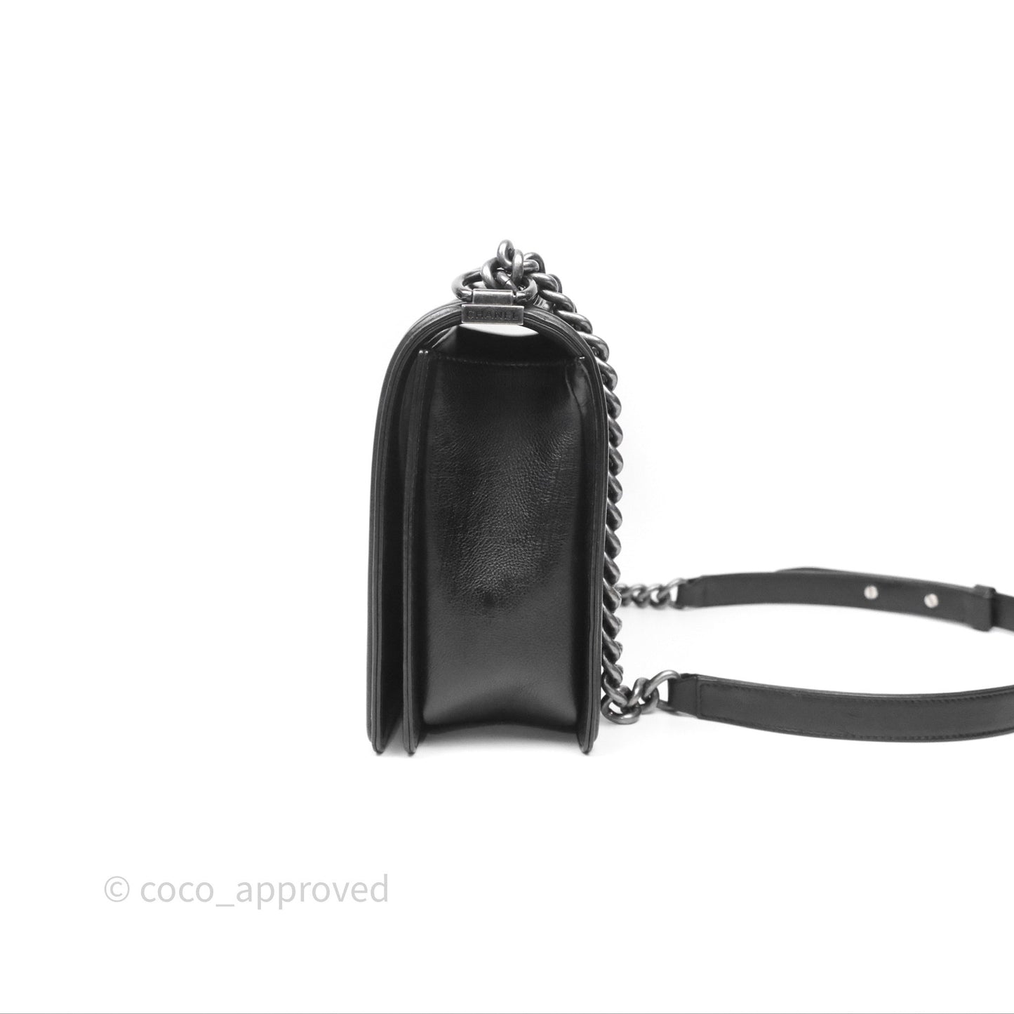 Chanel Medium Quilted Black Boy Calfskin Ruthenium Hardware
