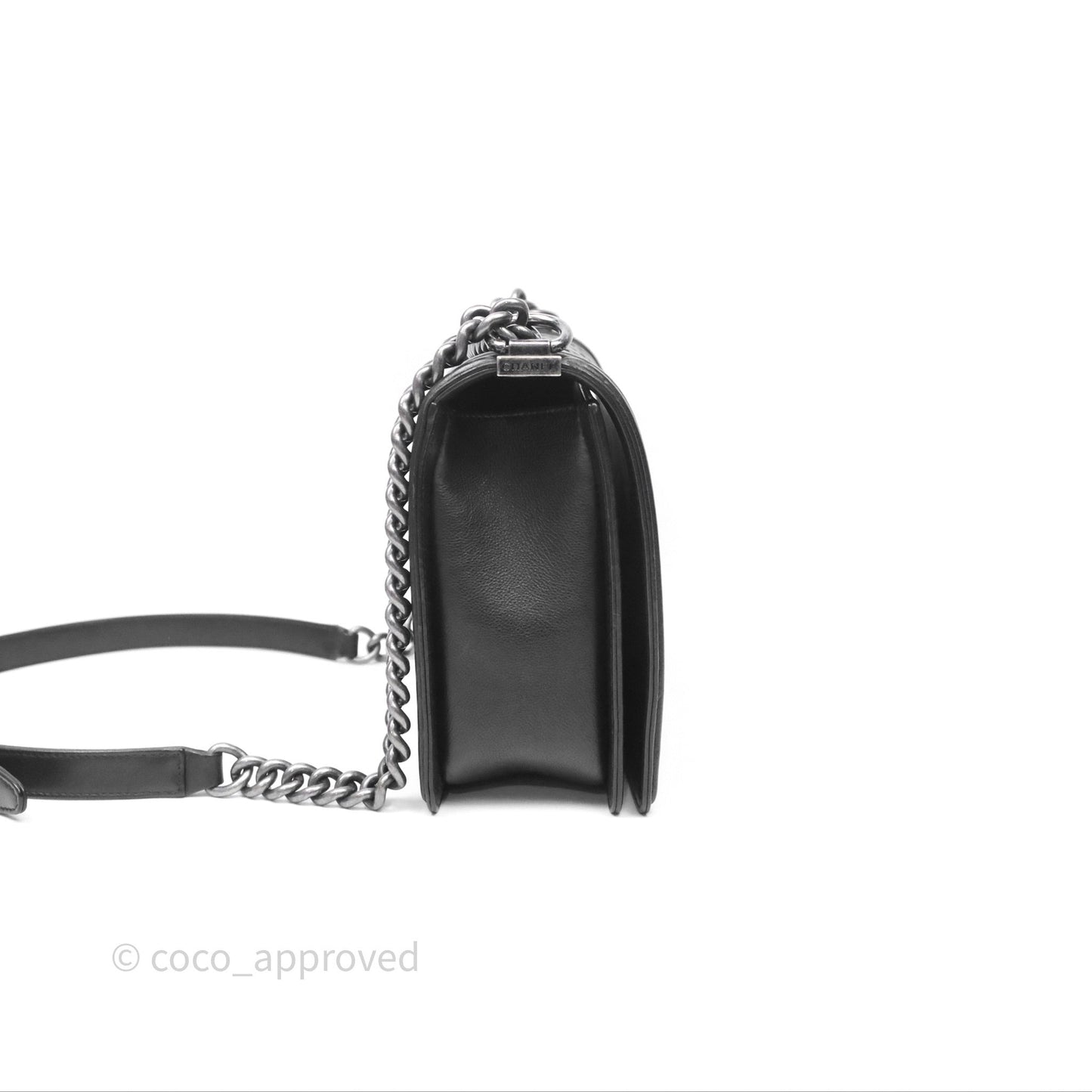 Chanel Medium Quilted Black Boy Calfskin Ruthenium Hardware