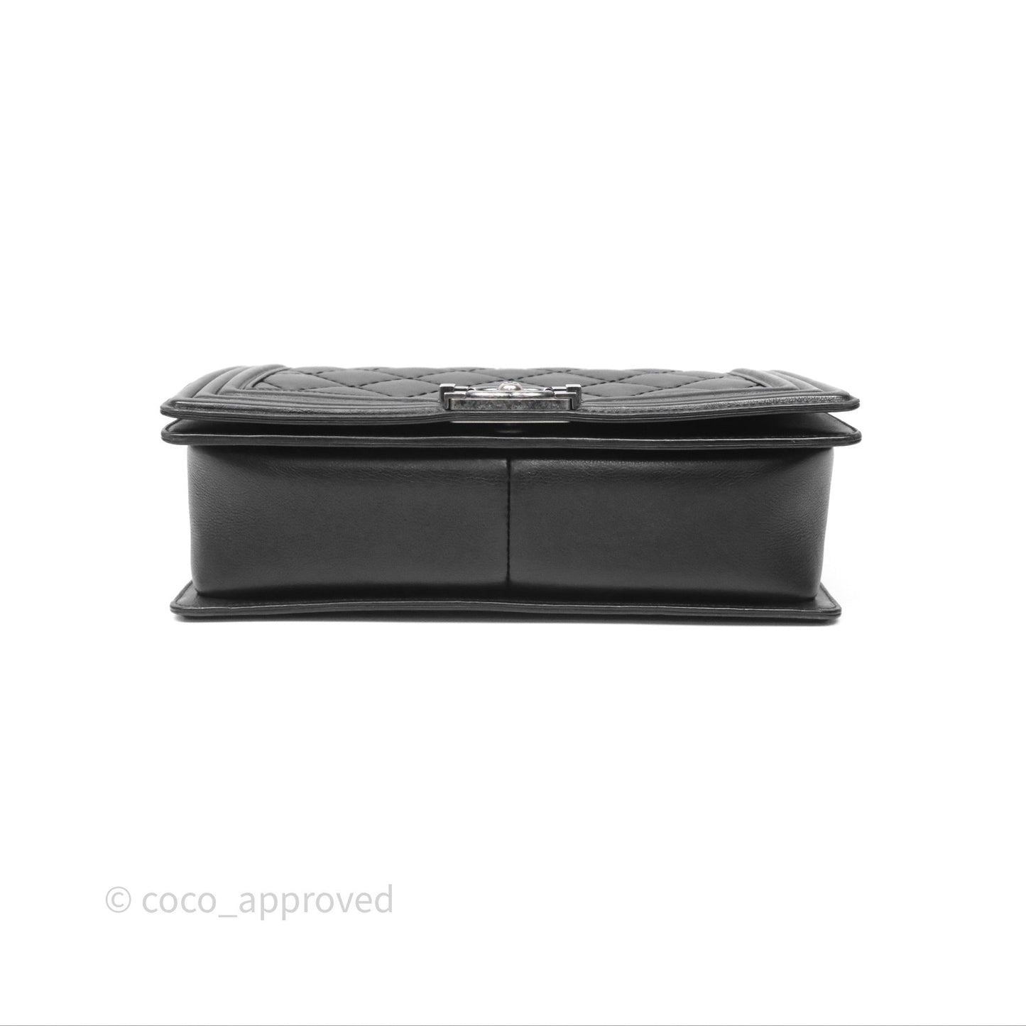 Chanel Medium Quilted Black Boy Calfskin Ruthenium Hardware