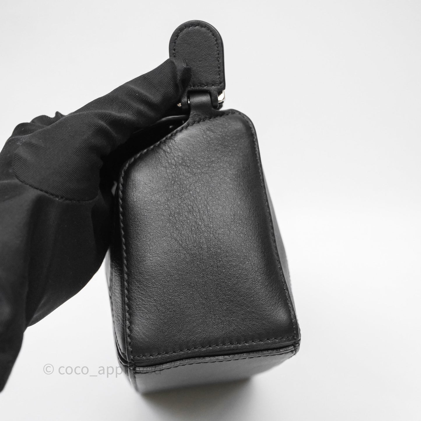 Loewe Mini Puzzle Bag Black Calfskin Silver Hardware