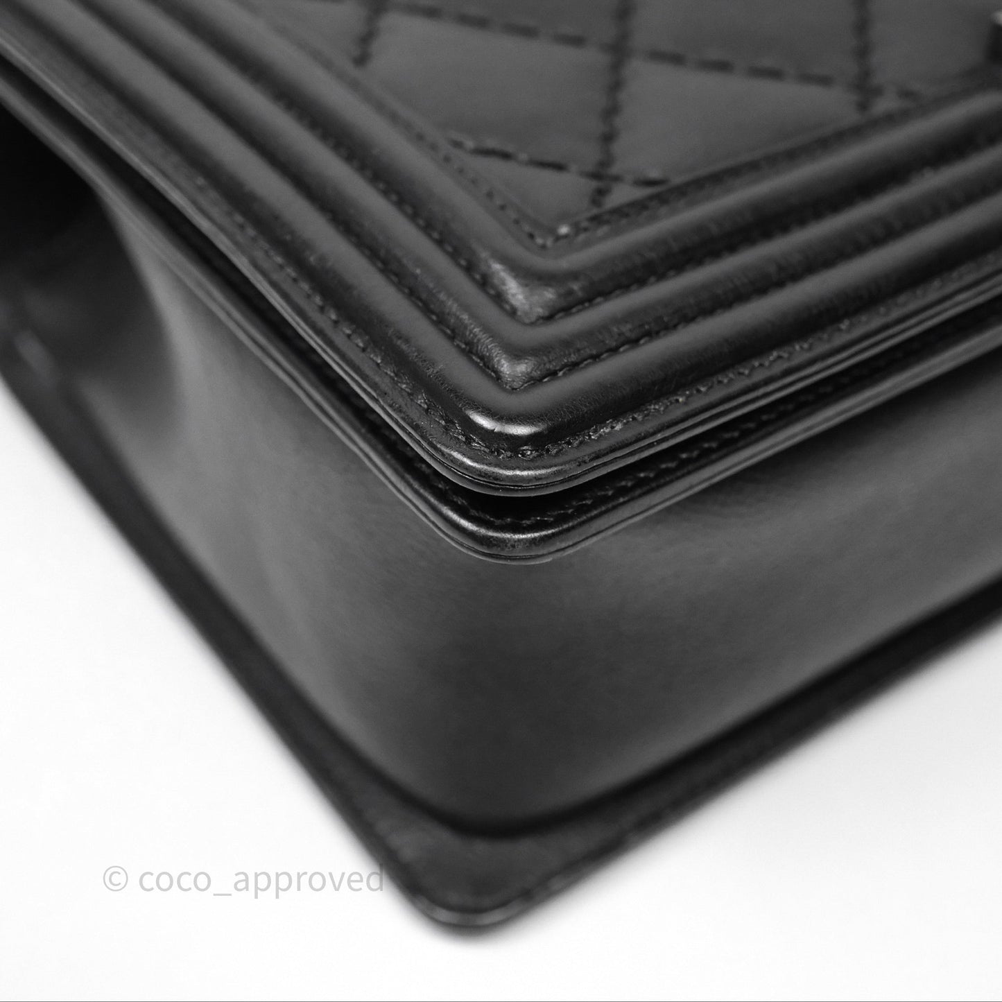 Chanel Medium Quilted Black Boy Calfskin Ruthenium Hardware