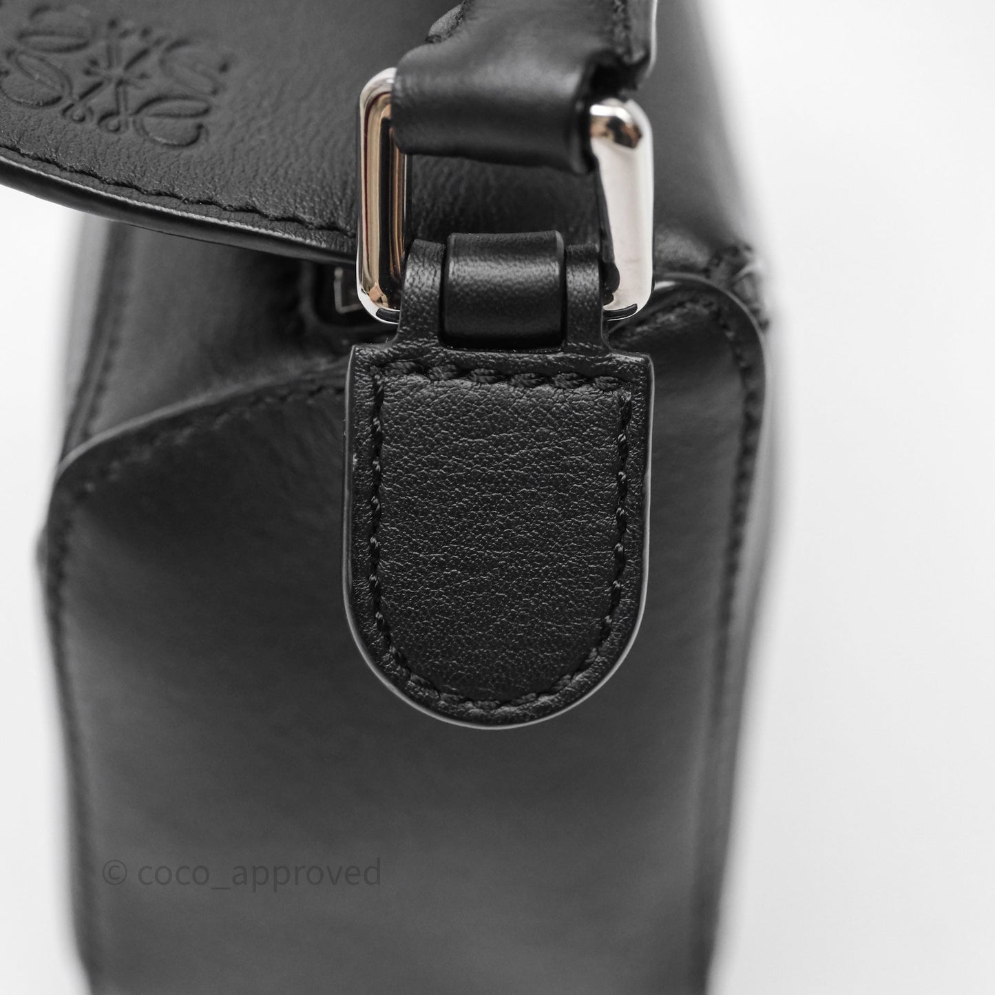 Loewe Mini Puzzle Bag Black Calfskin Silver Hardware
