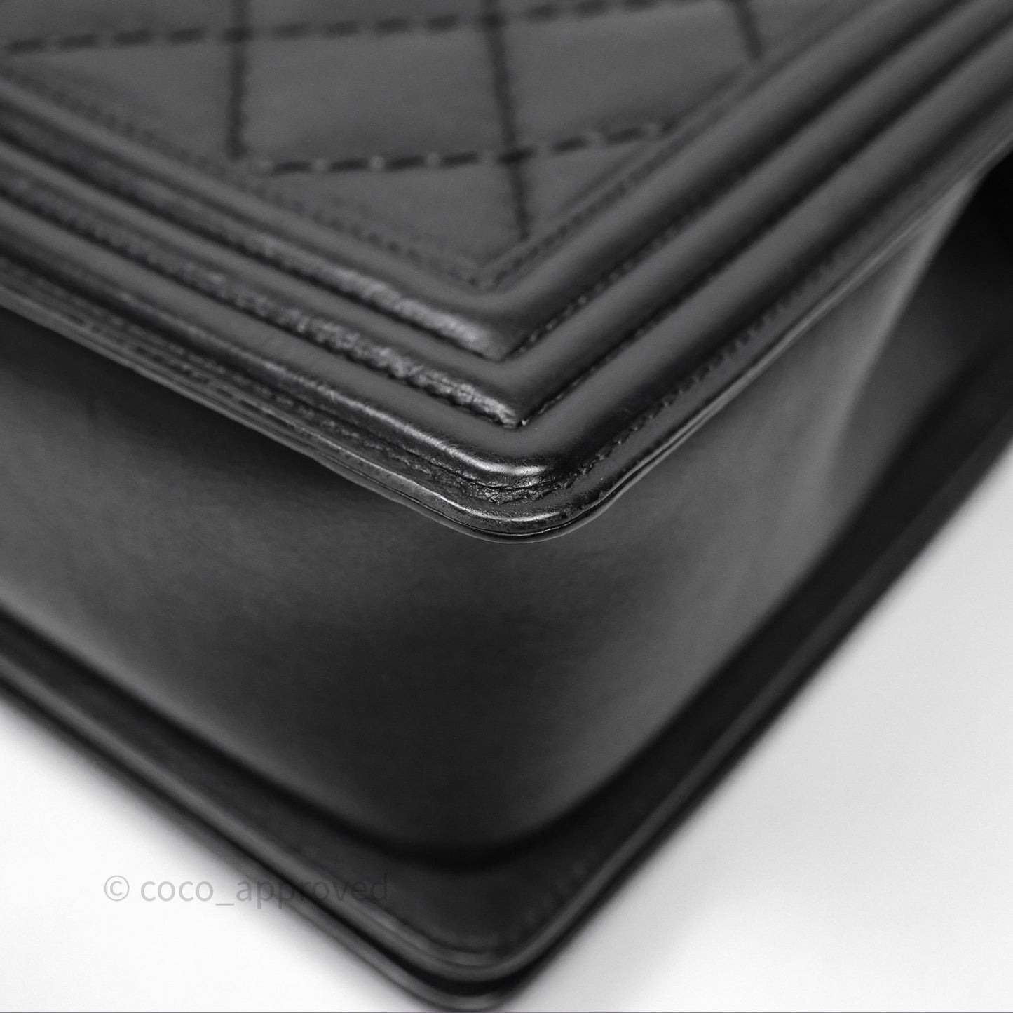 Chanel Medium Quilted Black Boy Calfskin Ruthenium Hardware