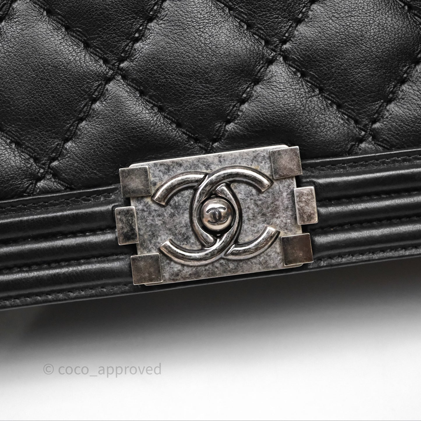 Chanel Medium Quilted Black Boy Calfskin Ruthenium Hardware