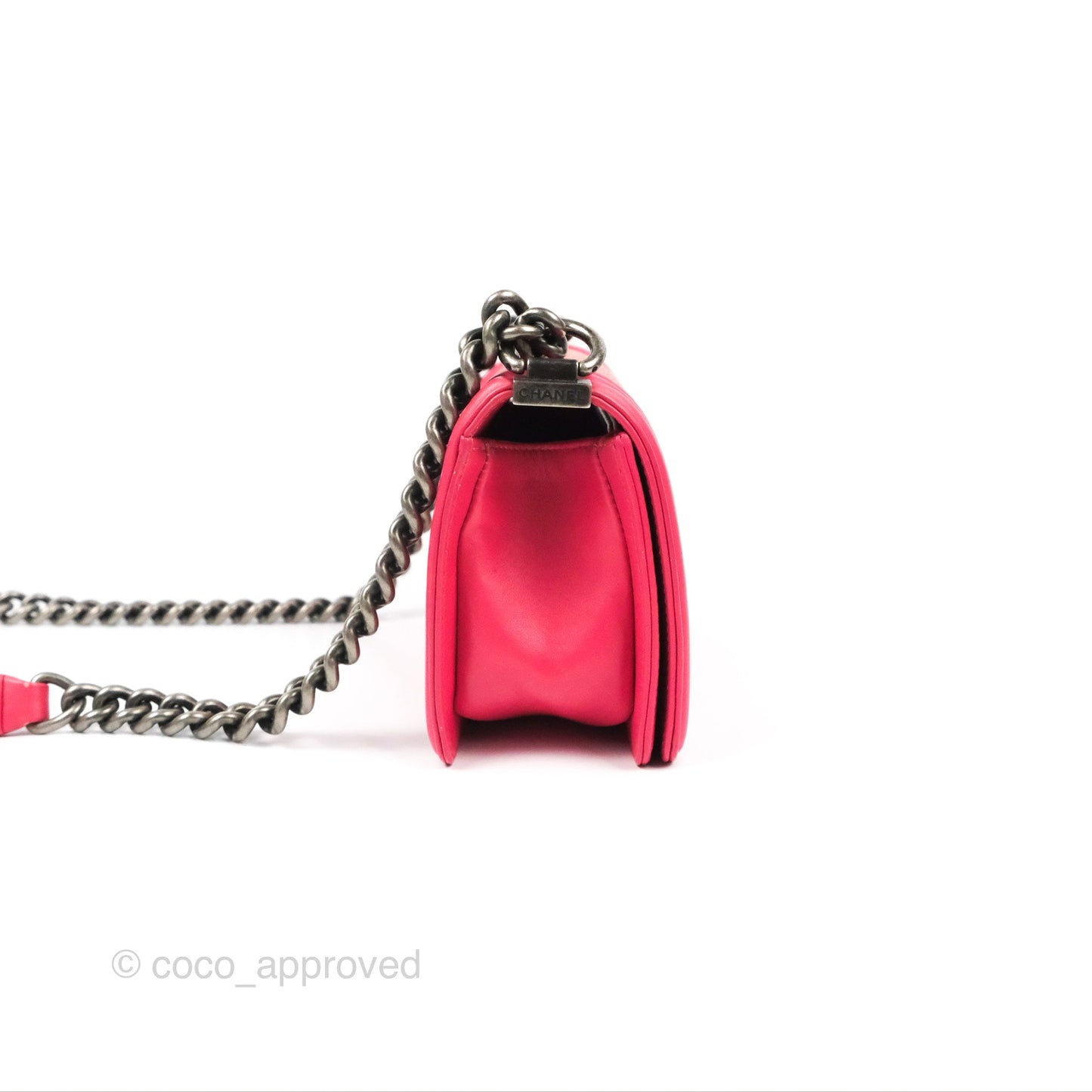 Chanel Small Boy Stingray Dark Pink Ruthenium Hardware