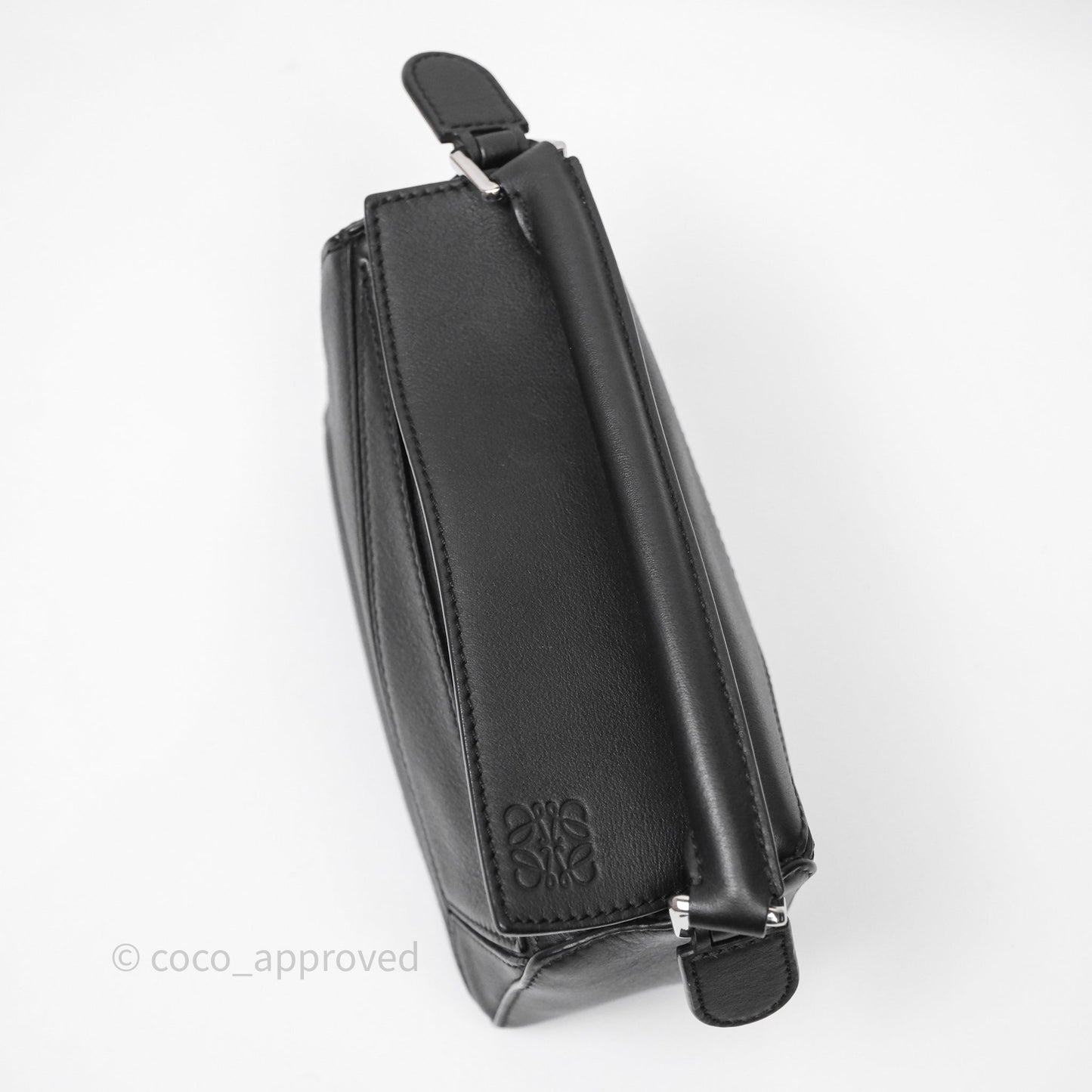 Loewe Mini Puzzle Bag Black Calfskin Silver Hardware
