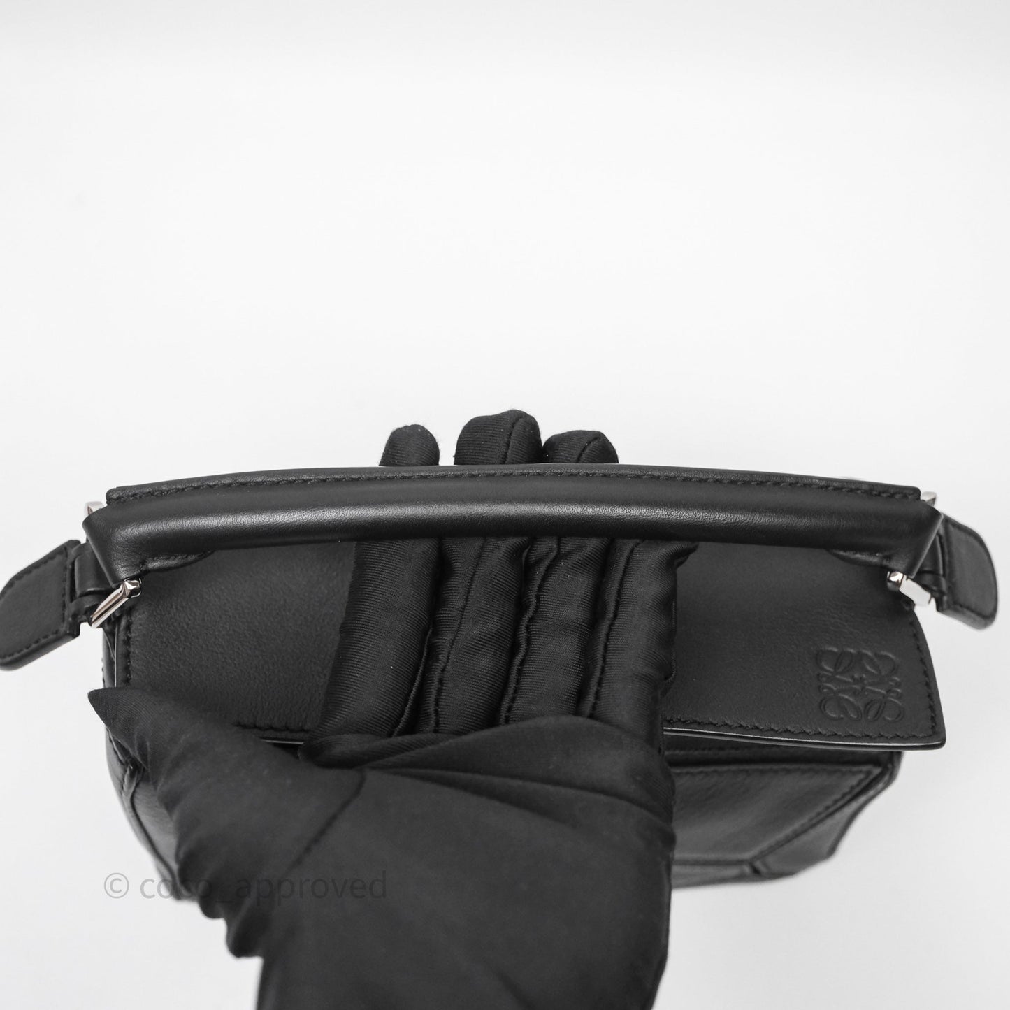 Loewe Mini Puzzle Bag Black Calfskin Silver Hardware