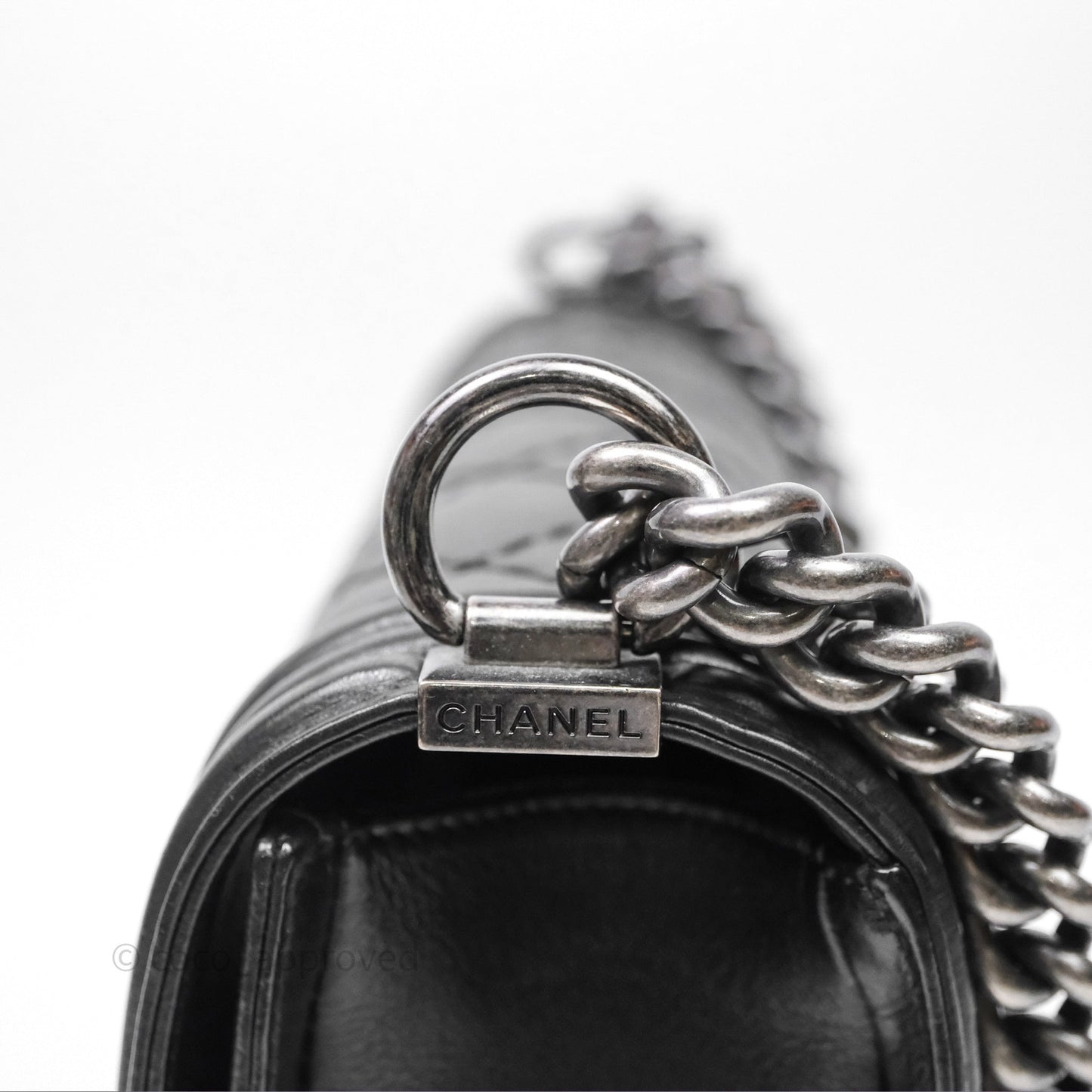 Chanel Medium Quilted Black Boy Calfskin Ruthenium Hardware