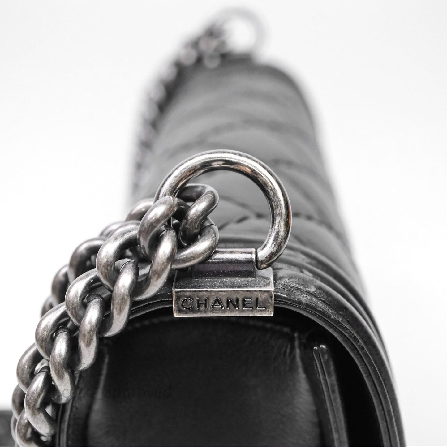 Chanel Medium Quilted Black Boy Calfskin Ruthenium Hardware